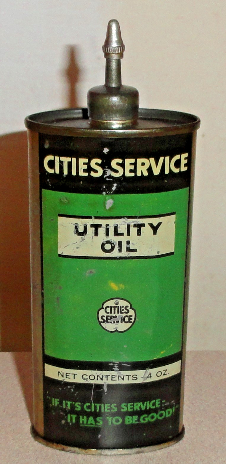 Vintage Old Oval Lead Top CITIES SERVICE 4 Oz Utility Oil Can - Handy Oiler Tin Vintage Old Oval Lead Top CITIES SERVICE 4 Oz Utility Oil Can - Handy Oiler Tin