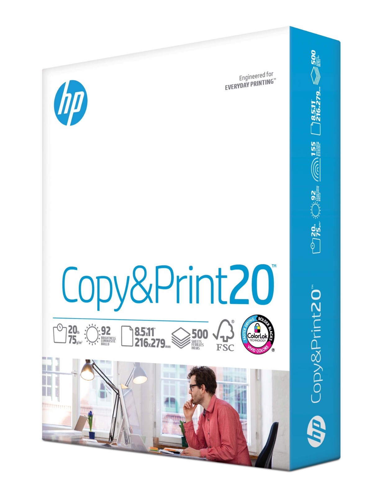 HP Printer Paper | 8.5 x 11 Paper | Copy &Print 20 lb | 1 Ream Case - 500 Sheets