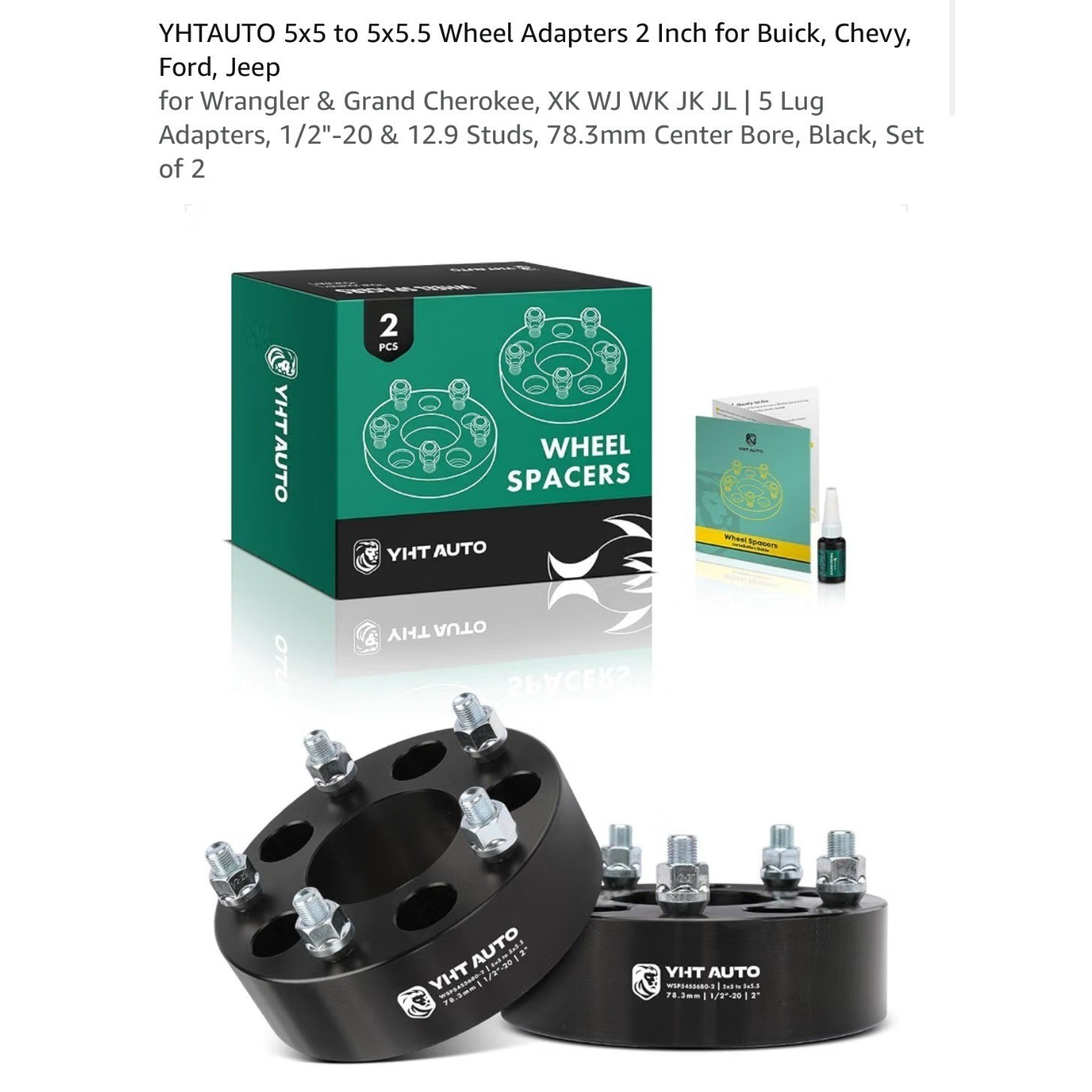 2PC 5x5 to 5x5.5 Wheel Adapters 2
