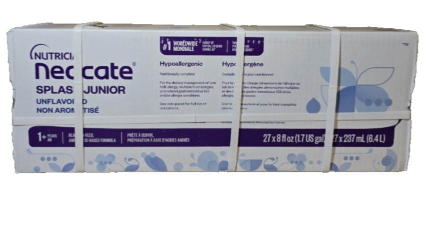 Neocate Splash Unflavored Lot of 27 Cartons Nutricia supplement drink