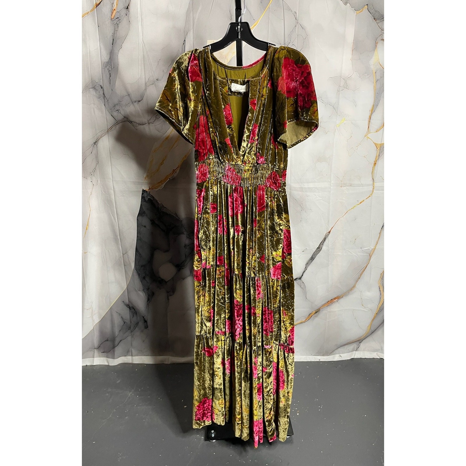 Anthropologie The Somerset Velvet Maxi Dress Size XS
