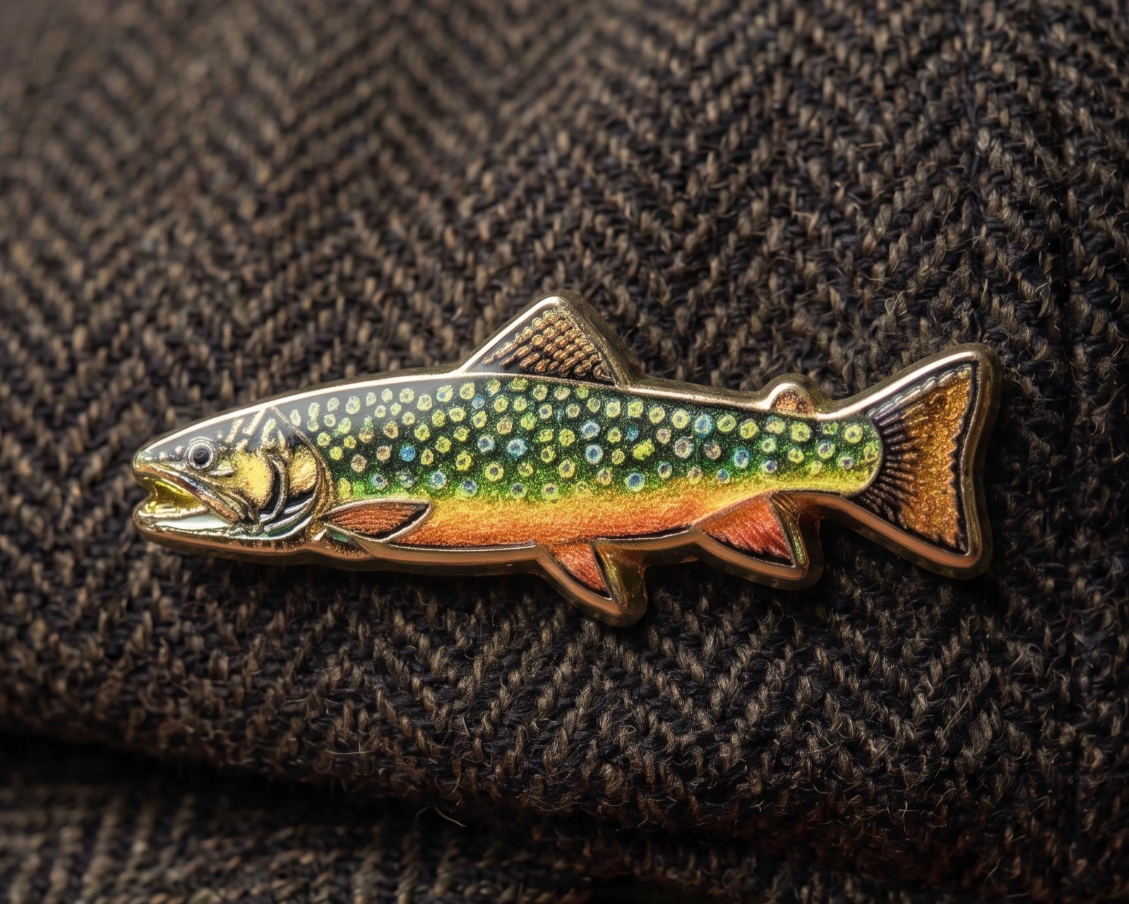Brook Trout Pin, Brown Trout Pin, Classic Fly Fishing Enamel Pins, Hat Pins