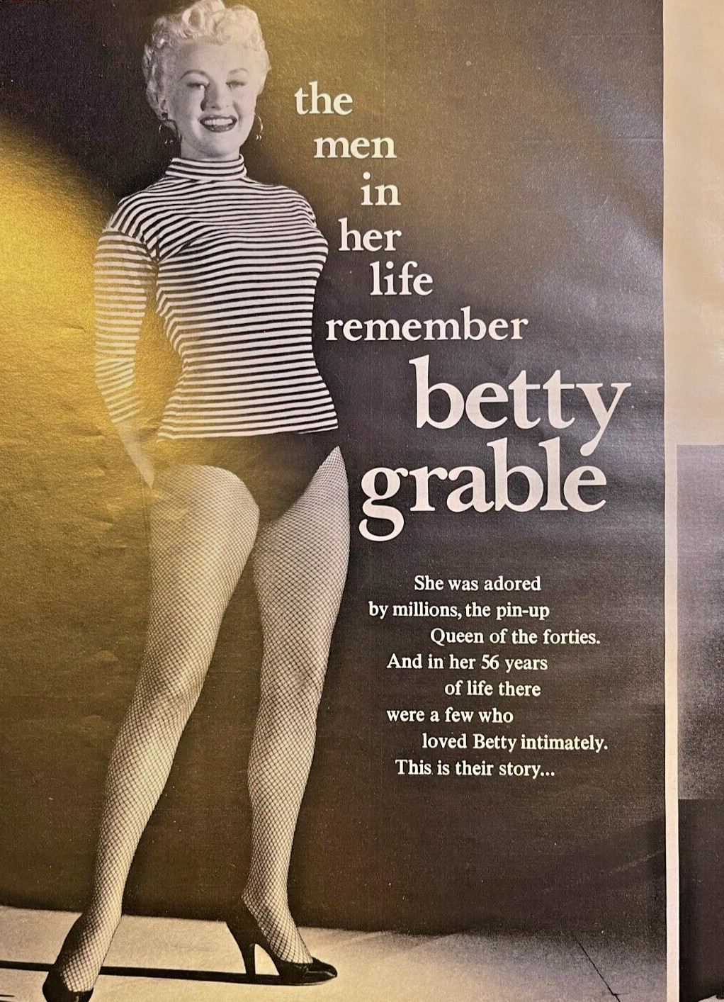 1973 Actress Betty Grable illustrated