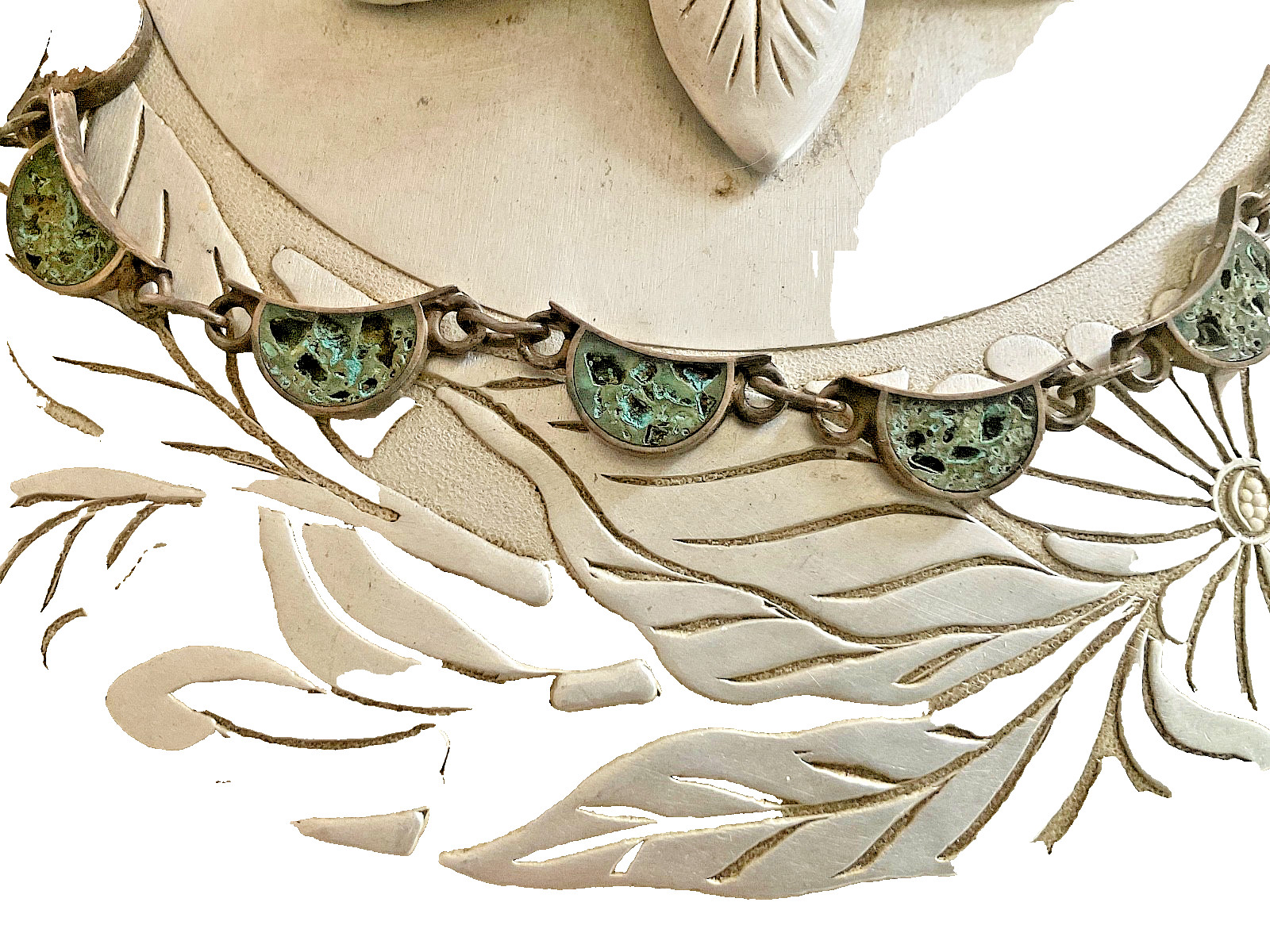 Sterling Silver Turquoise Necklace 925 MEXICO 25grams 17 inch