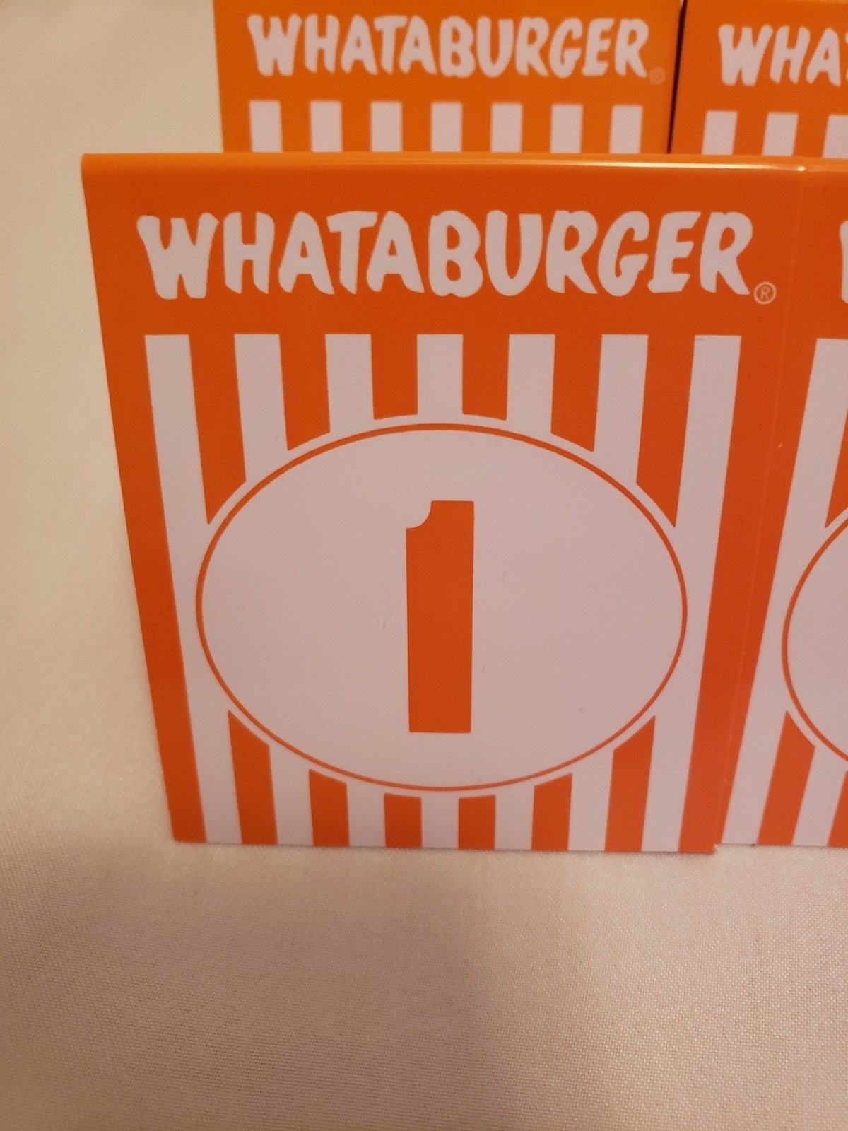 Individual WHATABURGER Restaurant Table Tent Numbers - Modern Glossy Individual WHATABURGER Restaurant Table Tent Numbers - Modern Glossy