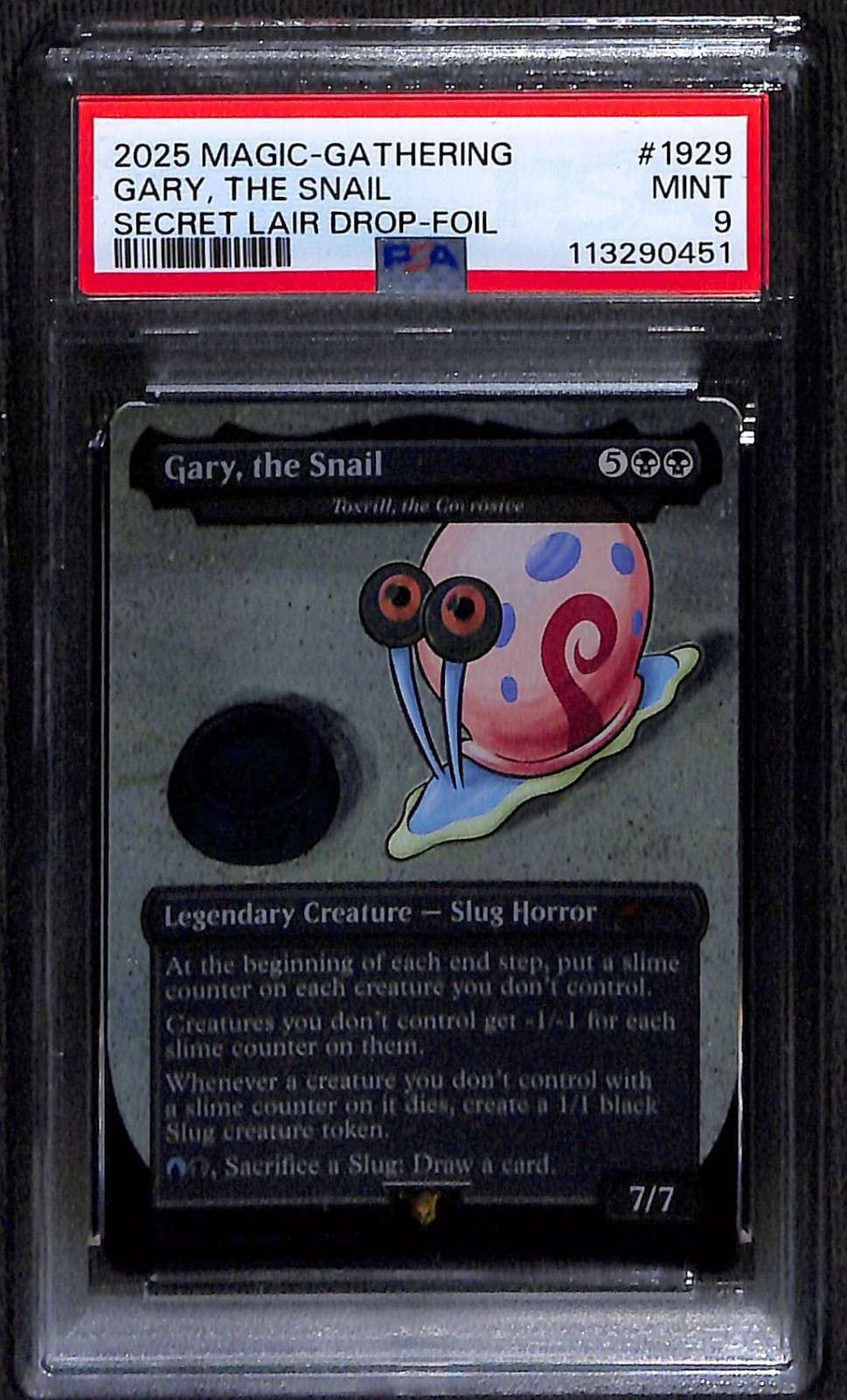 MTG Gary, the Snail (1929) Rainbow Foil Secret Lair PSA 9 MTG Gary, the Snail (1929) Rainbow Foil Secret Lair PSA 9