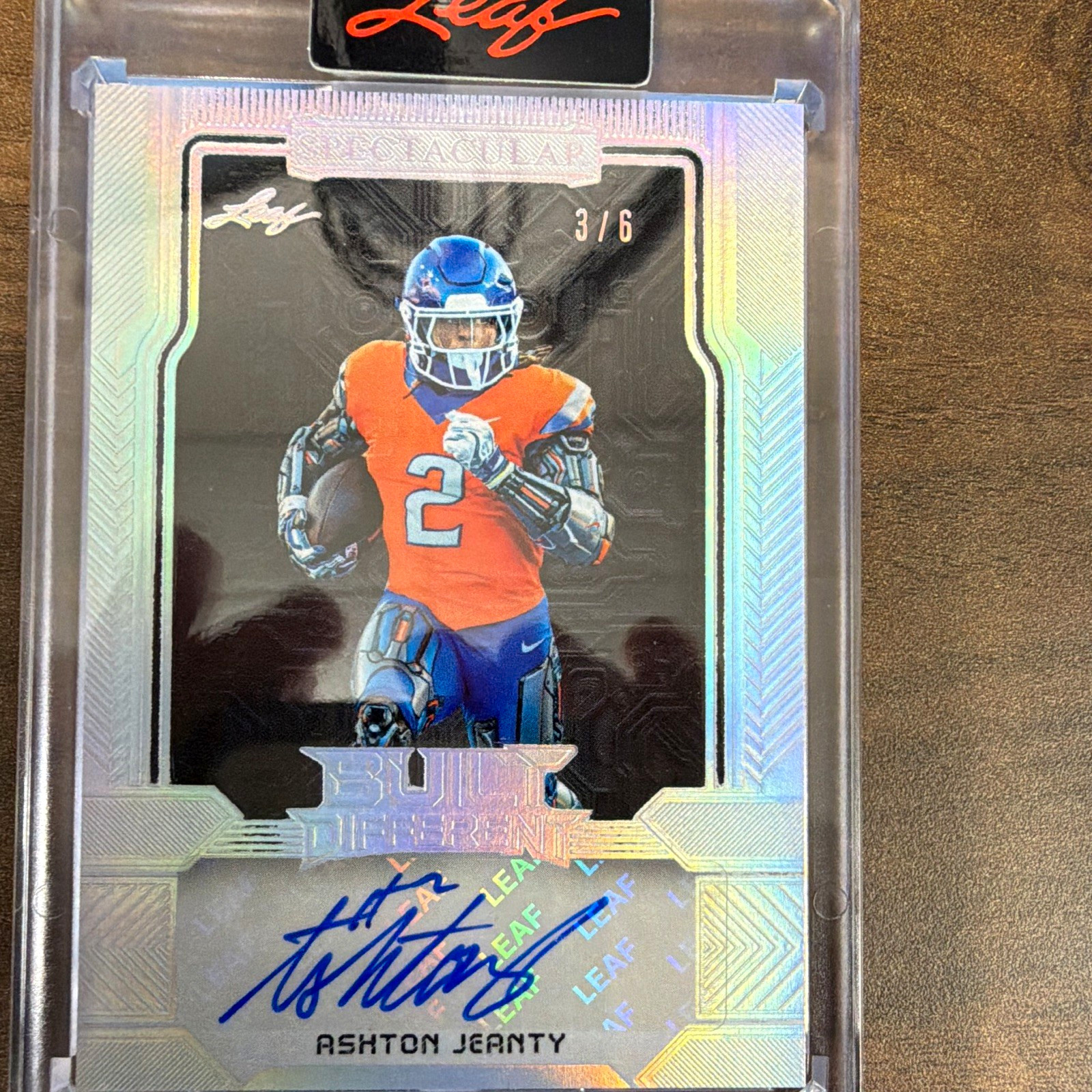 Leaf 2025 Spectacular Built Different Ashton Jeanty Auto /6 BD-AJ1 Boise St