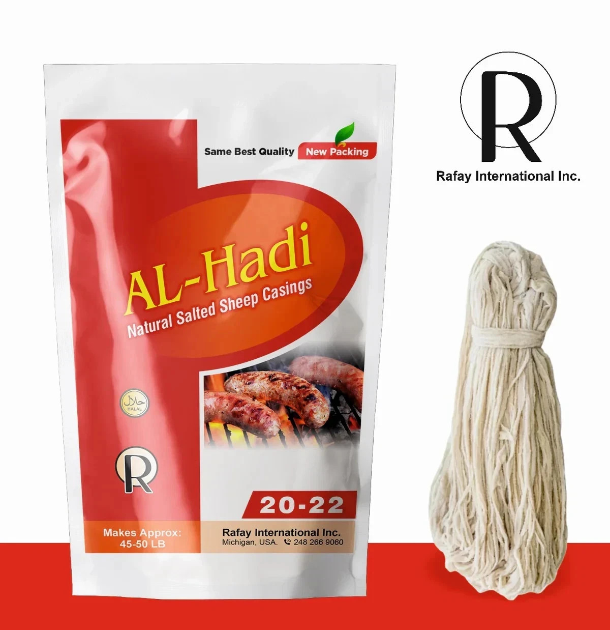 20-22mm Halal Natural Sheep Casings for Sausage Sujouk & Hot Dogs meat kitchen
