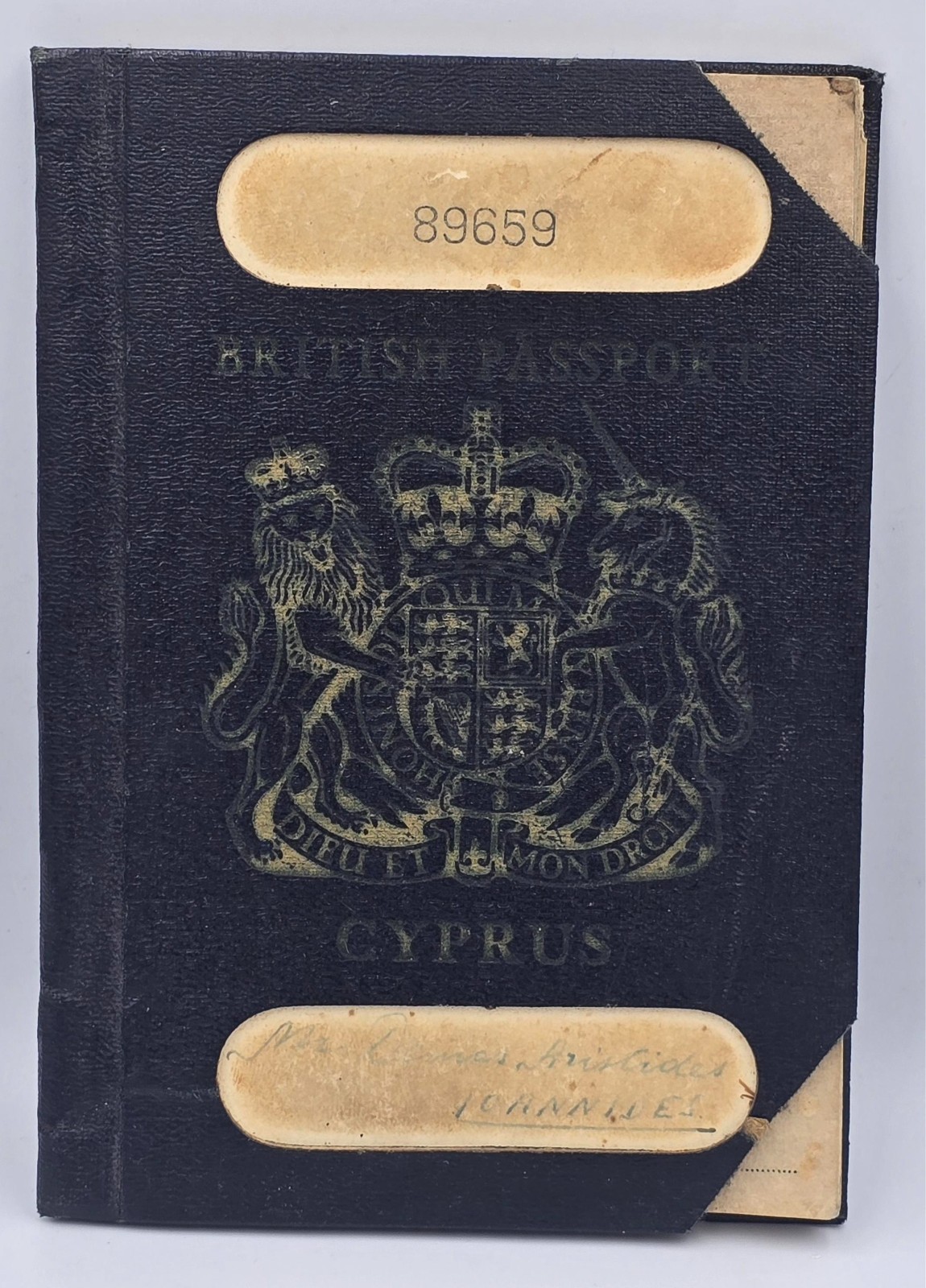 CYPRUS 1957 ISSUE BRITISH ADMINISTRATION PASSPORT CANCELLED