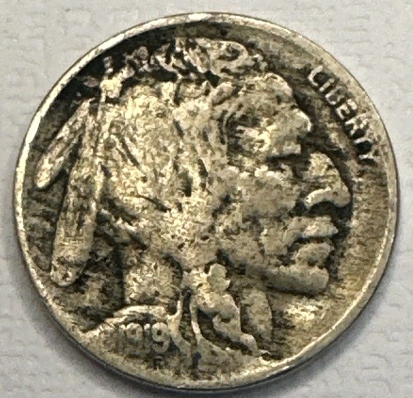 1919 USA 5 Cents Buffalo Nickel - Lot ABF