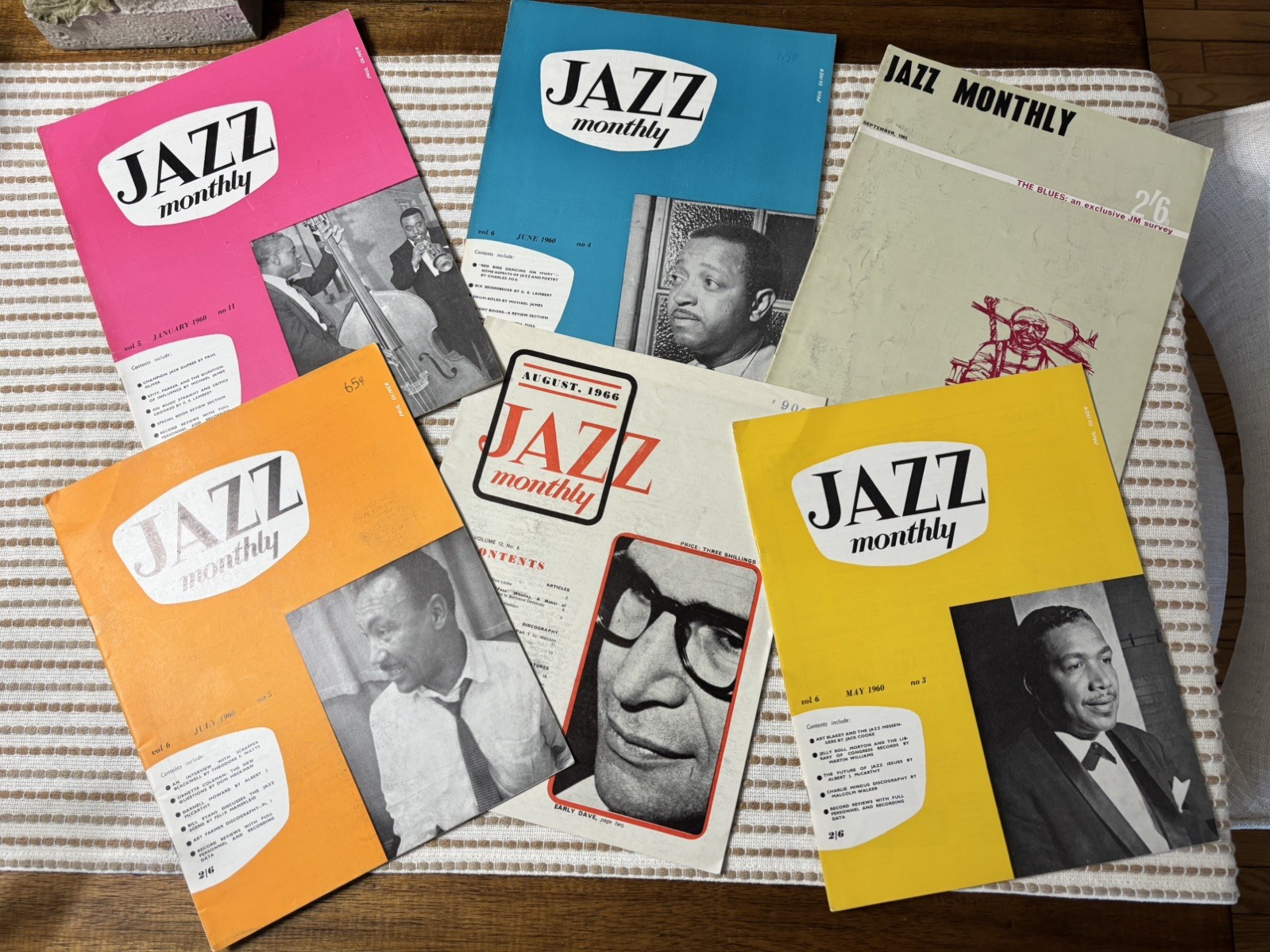 Vintage Lot of 6 1960\'s Jazz Monthly Magazines VG