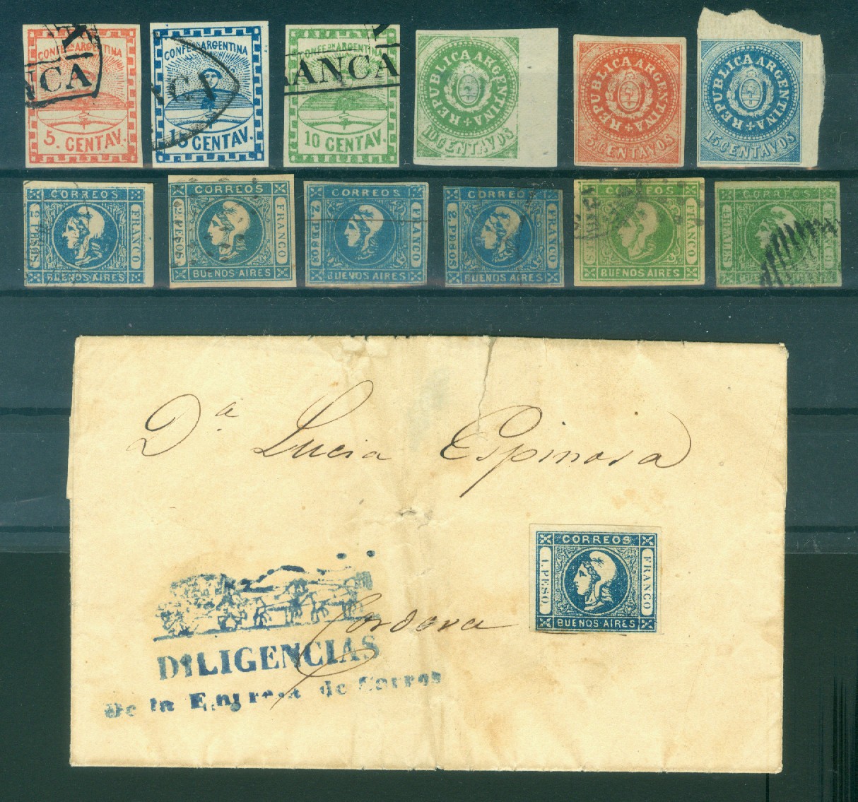 ARGENTINA 1859-1860s Buenos Aires, Confederation, Liberty Head- FORGERY group