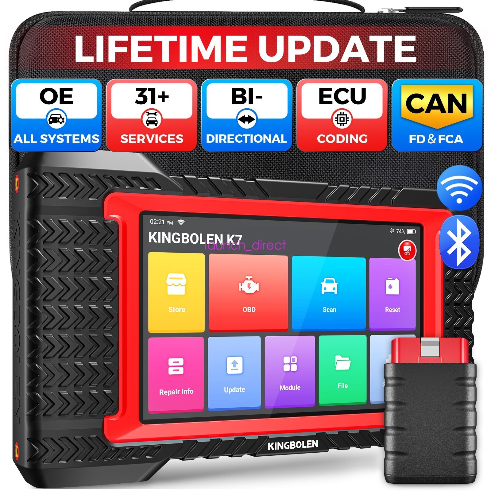 [Lifetime Free] KINGBOLEN K7 BT Car Diagnostic Scanner Bidirectional Scan Tools