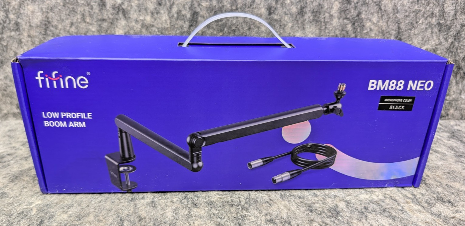 FIFINE BM88 Neo Low Profile Microphone Boom Arm Stand w/ XLR Cable 🔥NEW🔥