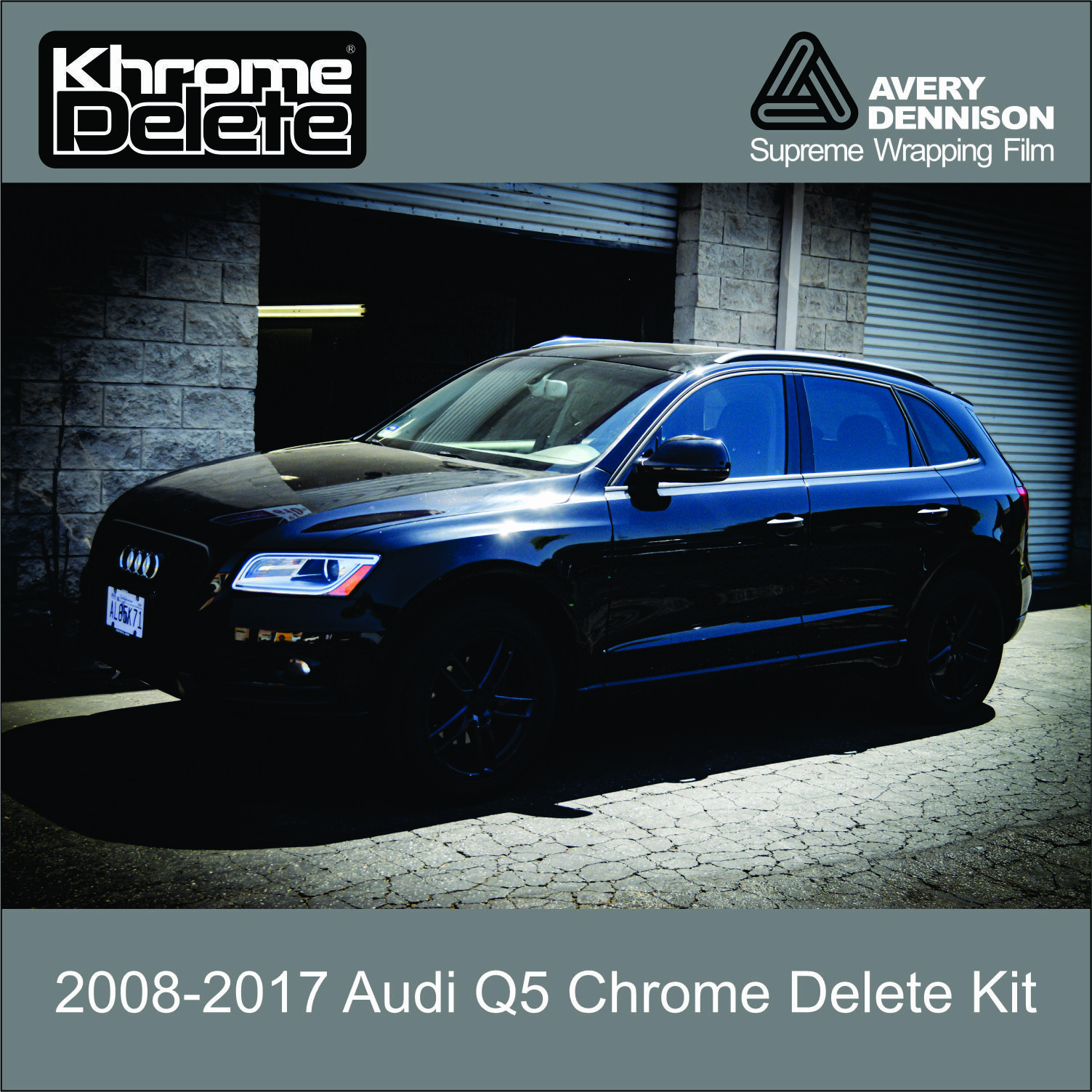 Chrome Delete Vinyl Wrap for the 2008-2017 Audi Q5 (Glossy Black)