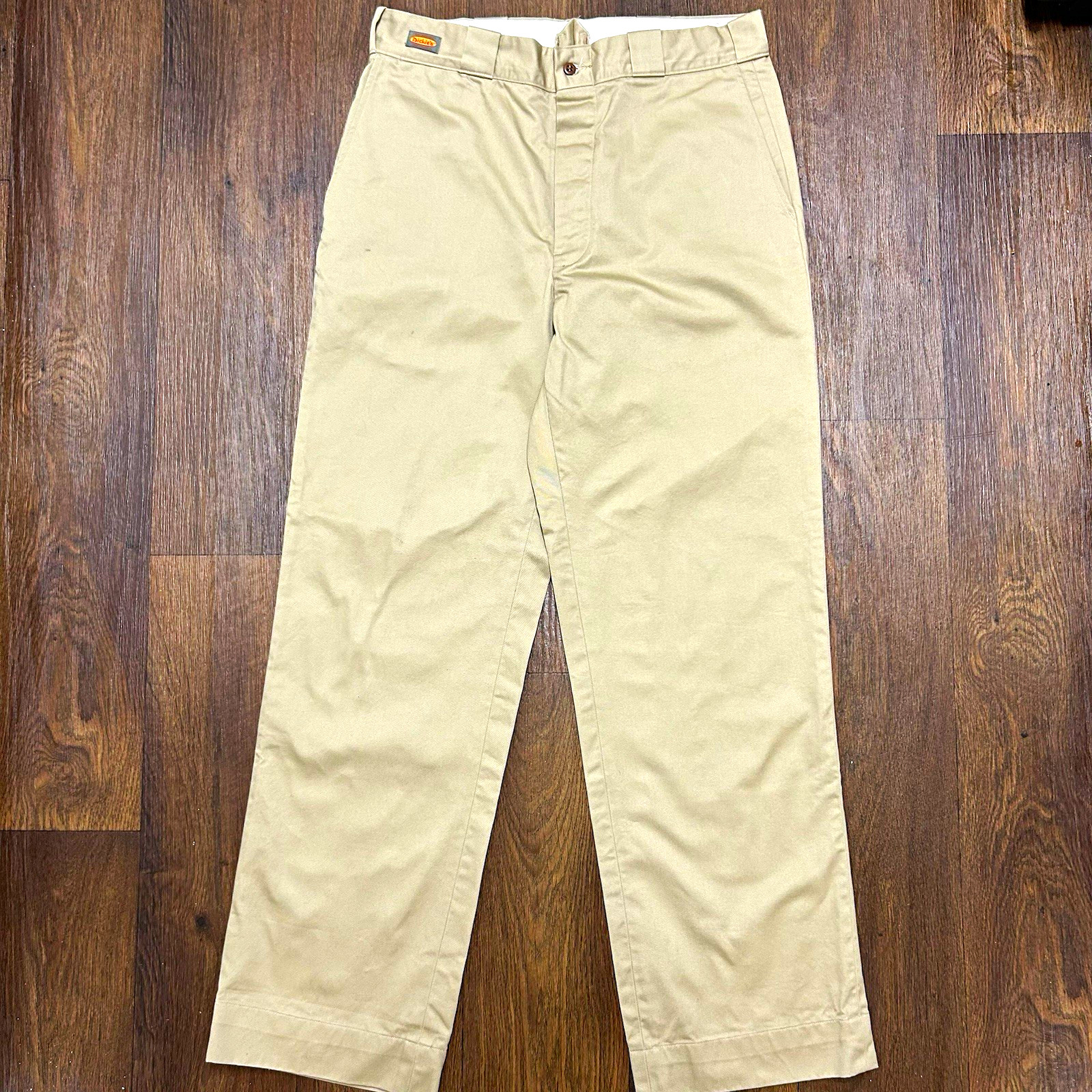 Dickies 1922 Sanforized Button Fly Beige Cotton Twill Chino Straight Pants Sz 34 Dickies 1922 Sanforized Button Fly Beige Cotton Twill Chino Straight Pants Sz 34
