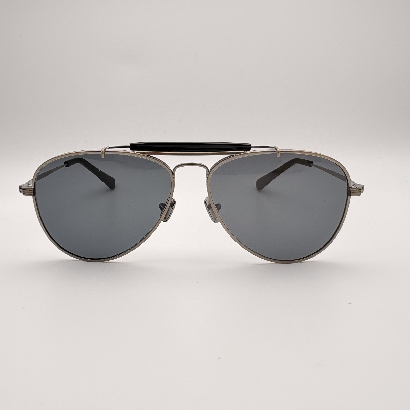 EYEVAN Astro AG-BK Antique Gold & Black James Dean Aviator Sunglasses 57mm NEW