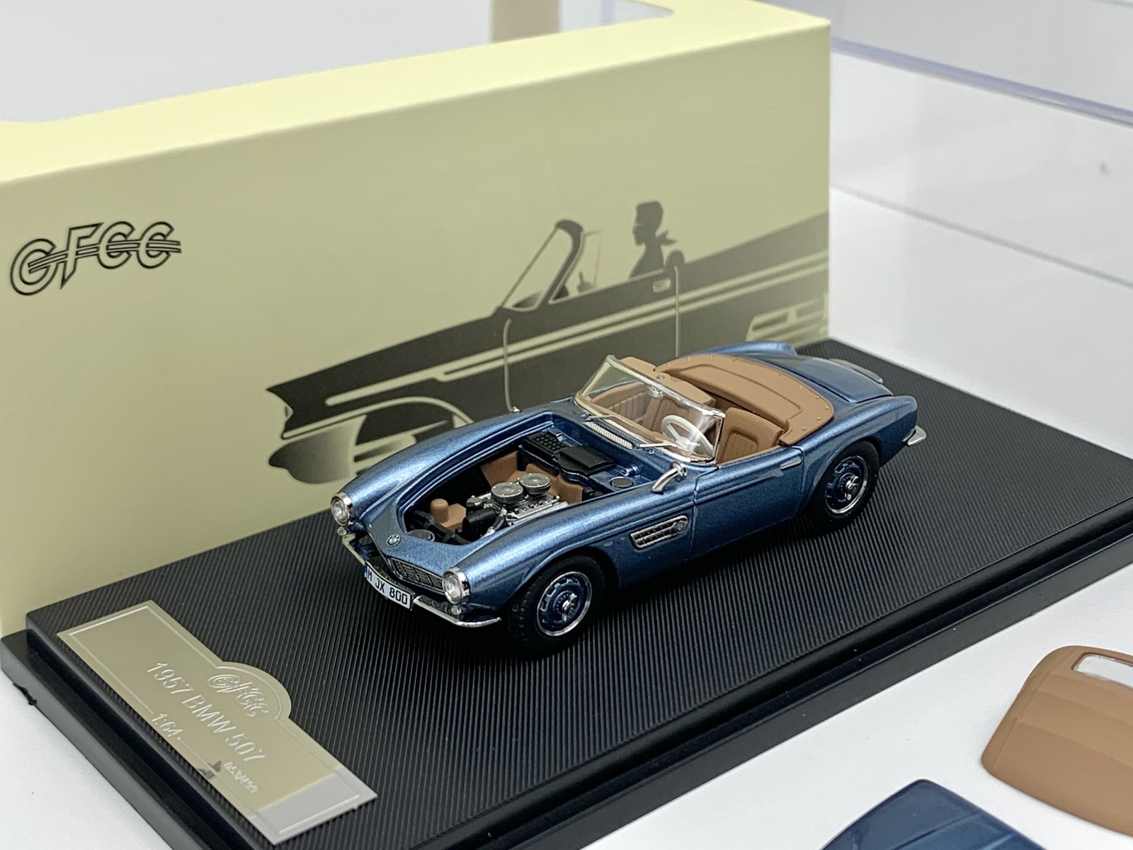 1:64 507 Roadster 1957 Blue Alloy Diecast Model w/ Magnetic Hood