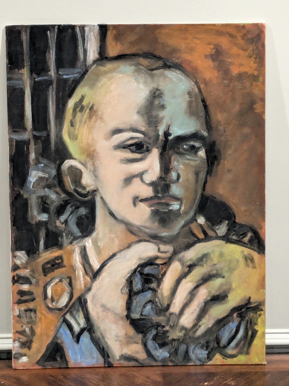 Original 18x24 Acrylic Expressionist Portrait Painting Modern Figurative Art on 