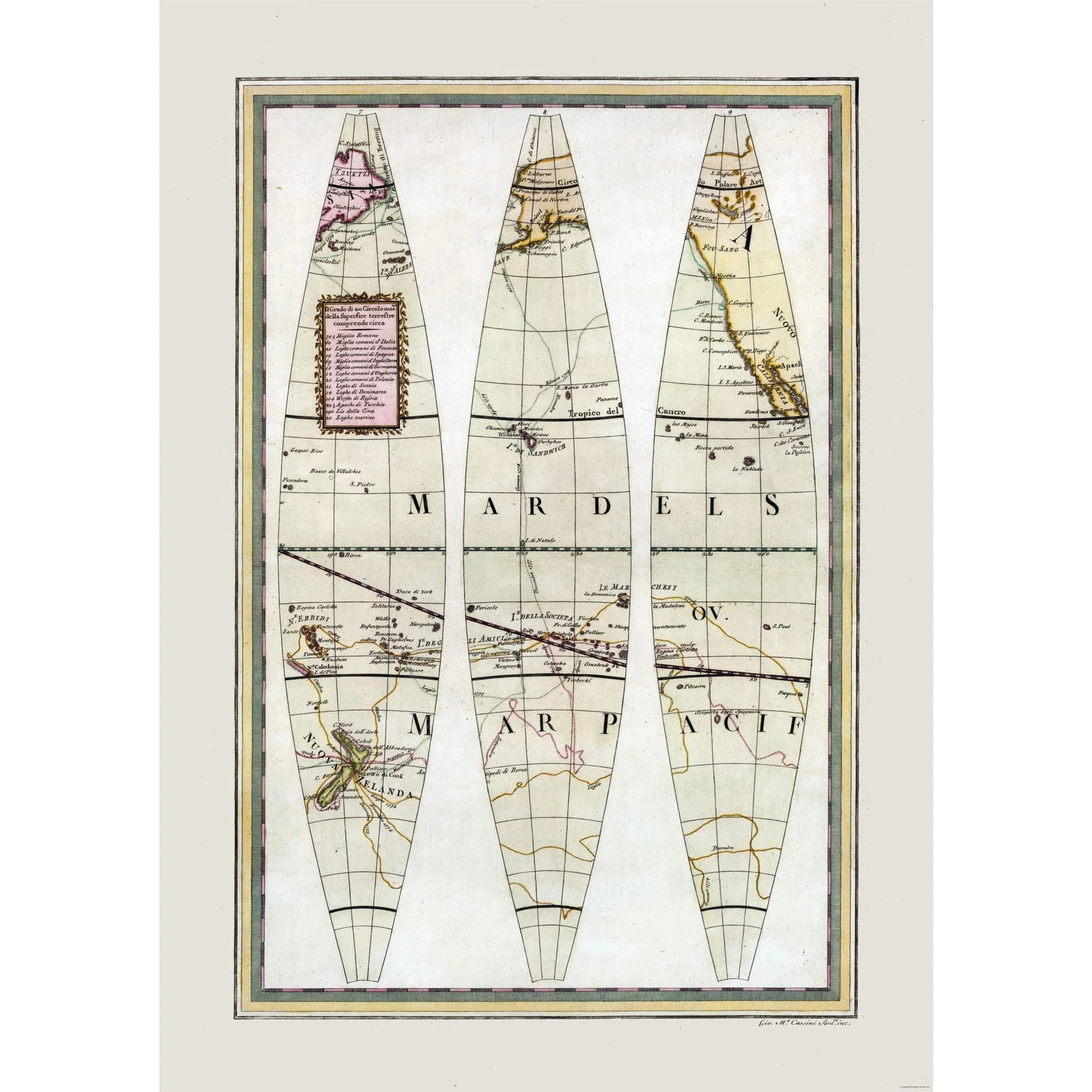Historic Nautical Map - Pacific Ocean - Cassini 1790 - Vintage Wall Art Historic Nautical Map - Pacific Ocean - Cassini 1790 - Vintage Wall Art
