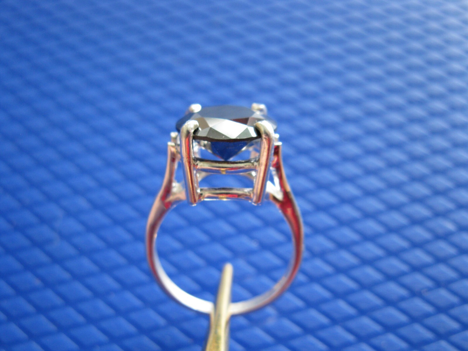 4.13ct 100% REAL NATURAL BLACK DIAMOND RING*CERTIFICATE*FREE DIA TESTER Size 9
