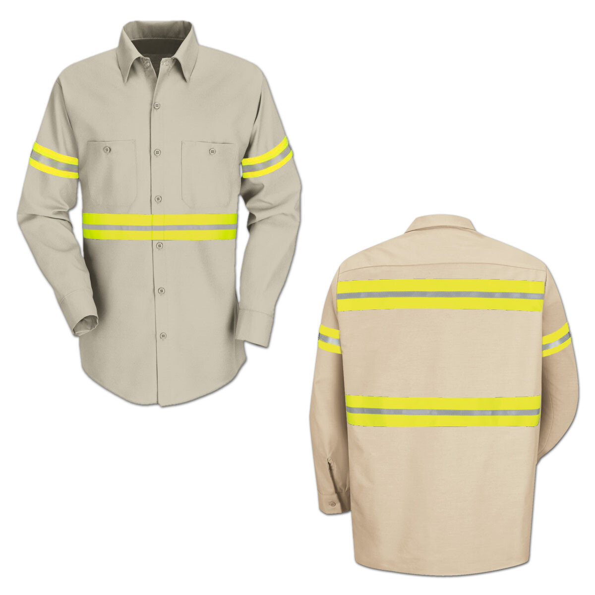 Red Kap Enhanced Visibility Hi Vis Reflective Work Towing Uniform Shirts LS