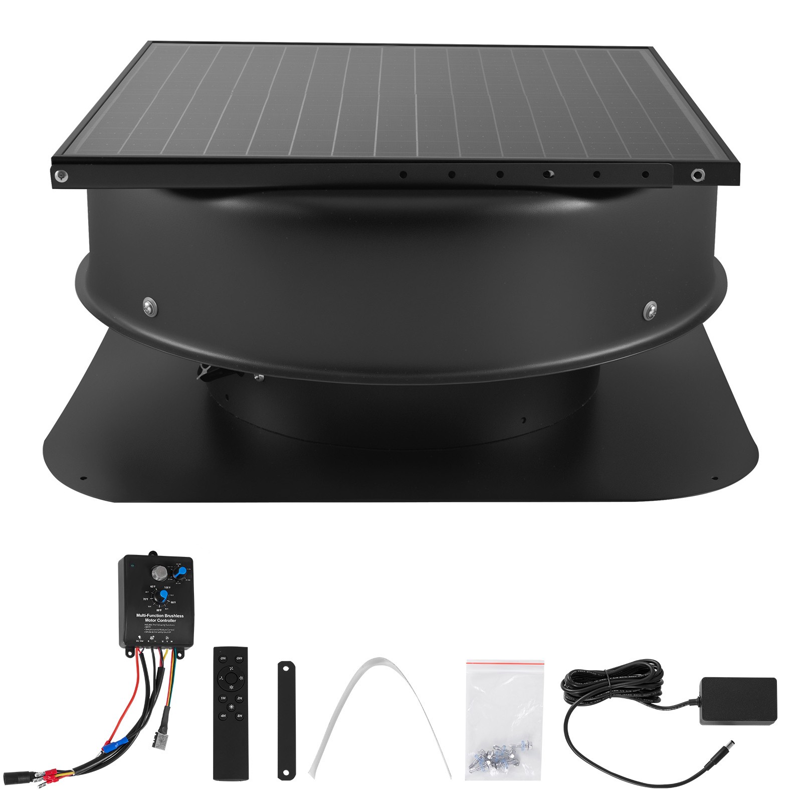 Uimoso Solar Roof Attic Exhaust Fan 50W with Smart Thermostat Remote Control