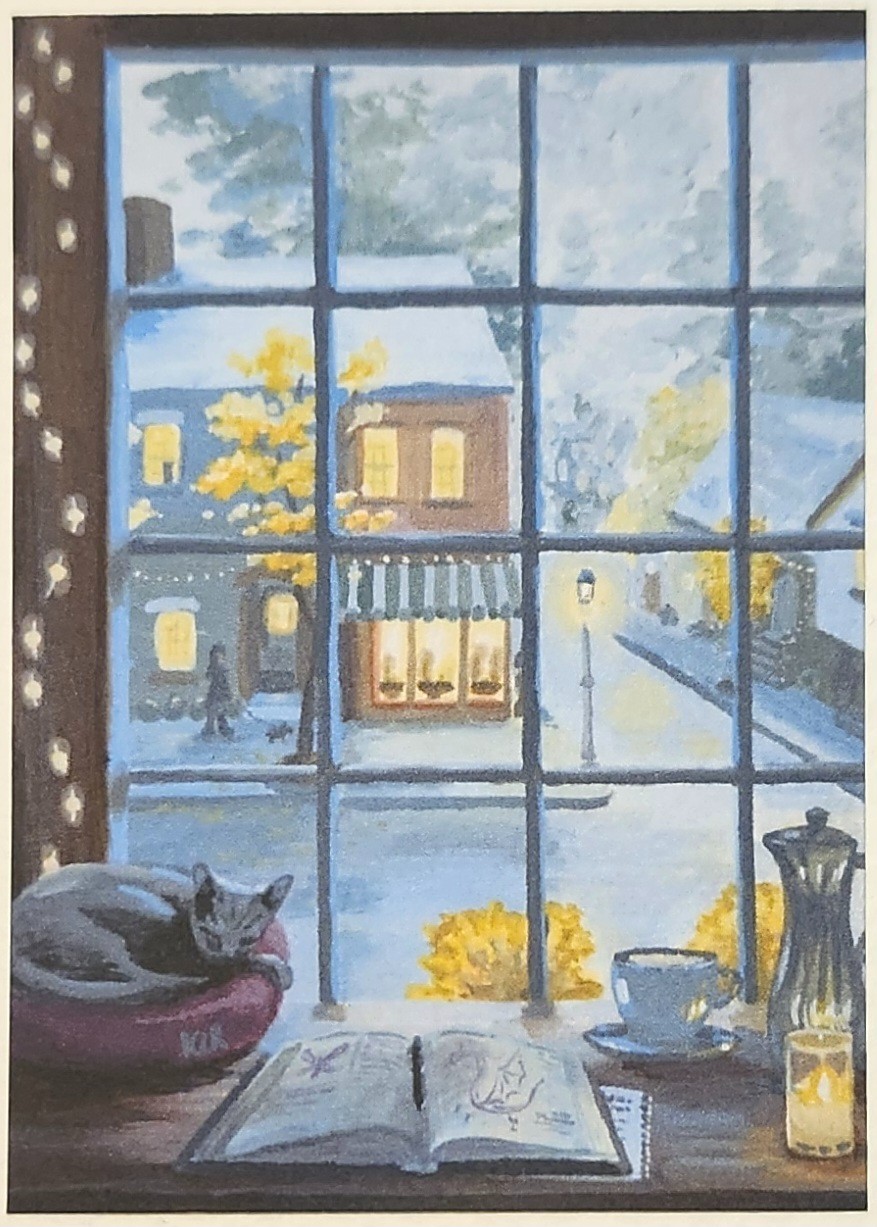 ACEO Print, cozy cat, \ ACEO Print, cozy cat, \