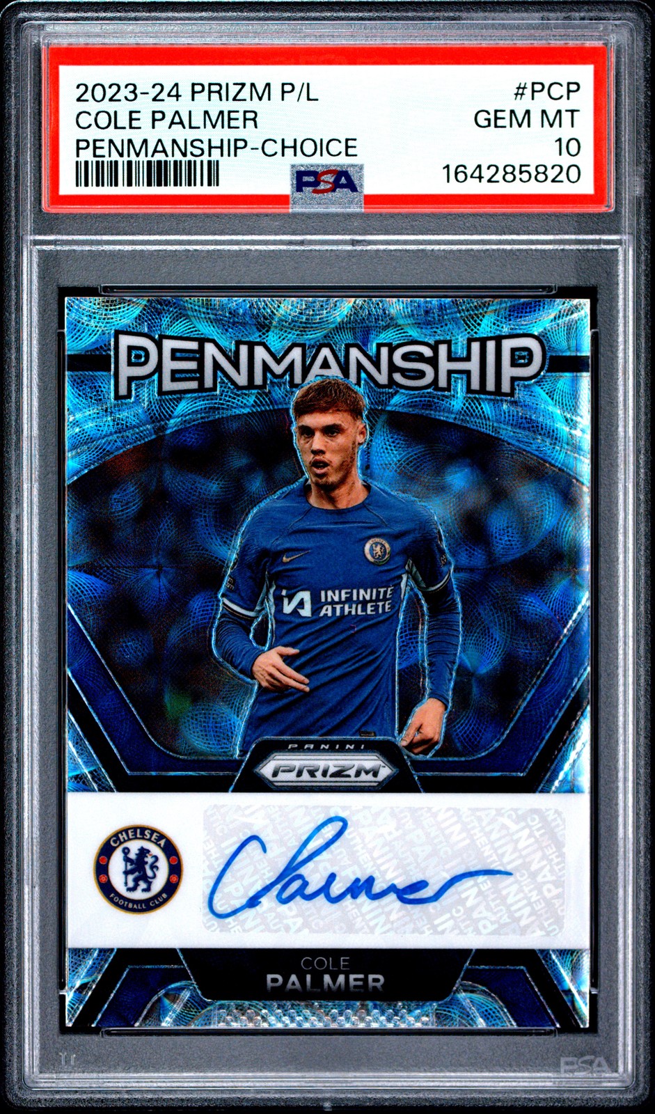 Cole Palmer 2023-24 Panini Prizm Premier League Choice Auto #PCP Chelsea PSA 10