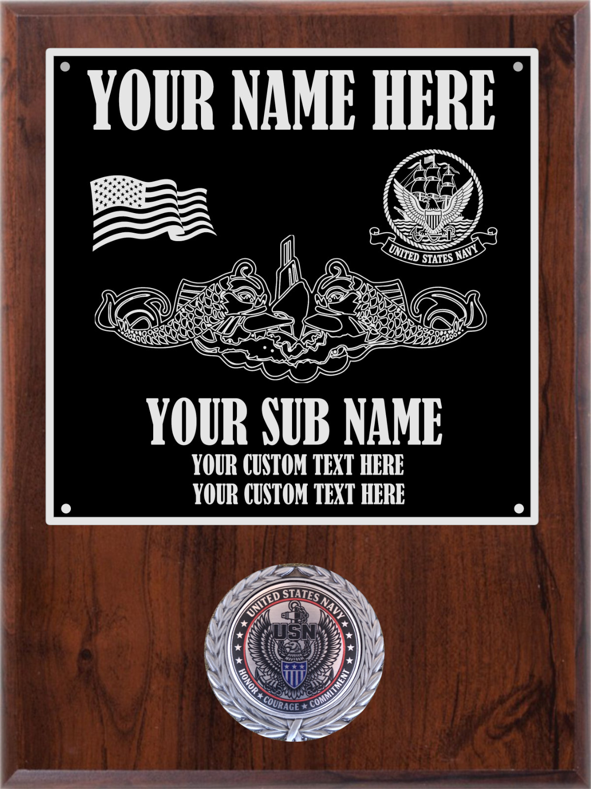 USS PERMIT SSN-594 ENGRAVED U.S. NAVY PLAQUE. 9X12 USS PERMIT SSN-594 ENGRAVED U.S. NAVY PLAQUE. 9X12