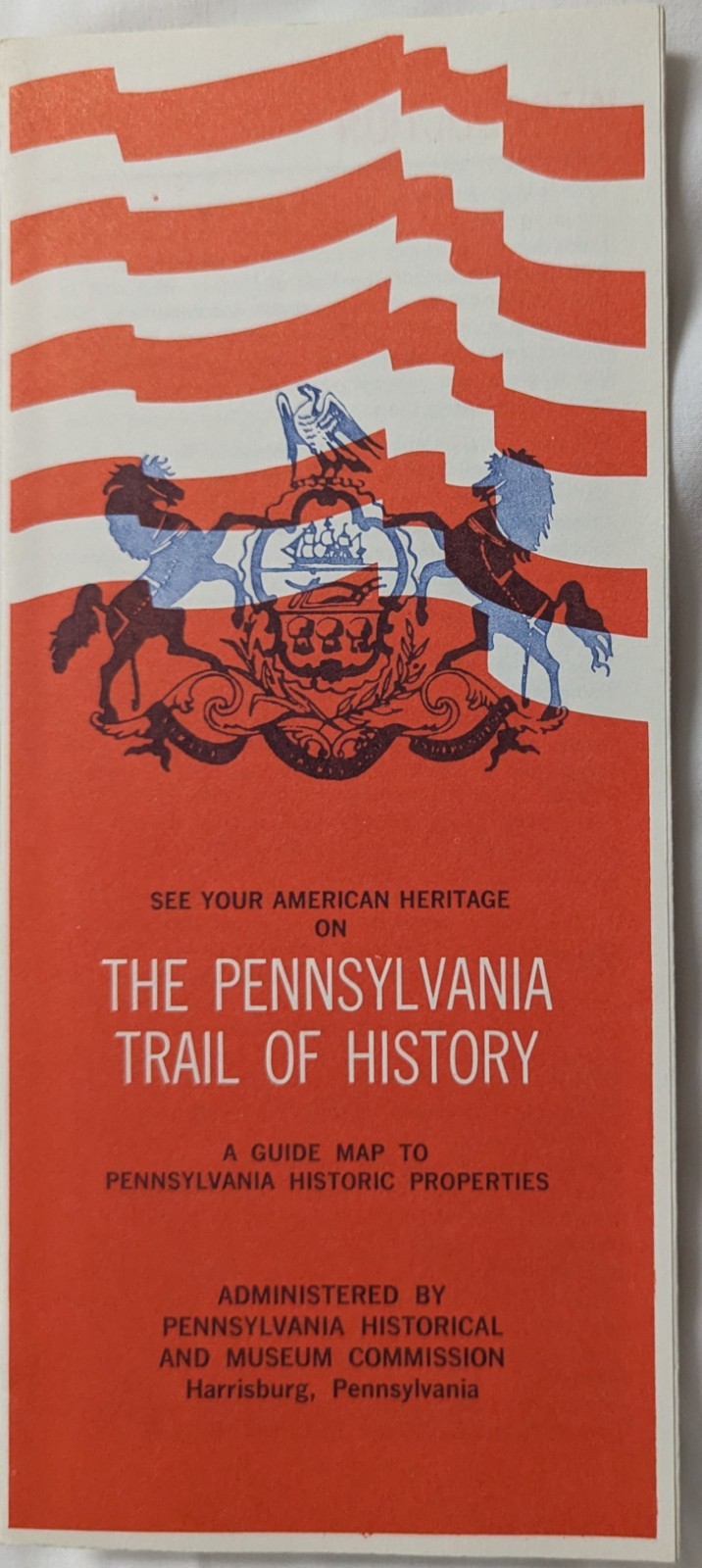 ***VINTAGE PENNSYLVANIA TRAIL OF HISTORY AND MAP GUIDE BROCHURE***