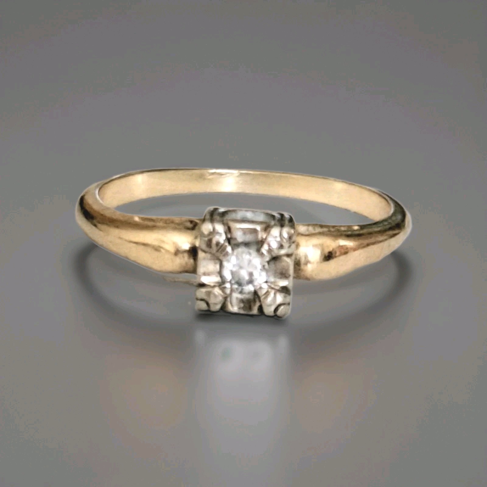 Vintage Diamond Solitaire Gold Engagement Ring 14k .25 Carats 6 Vintage Diamond Solitaire Gold Engagement Ring 14k .25 Carats 6