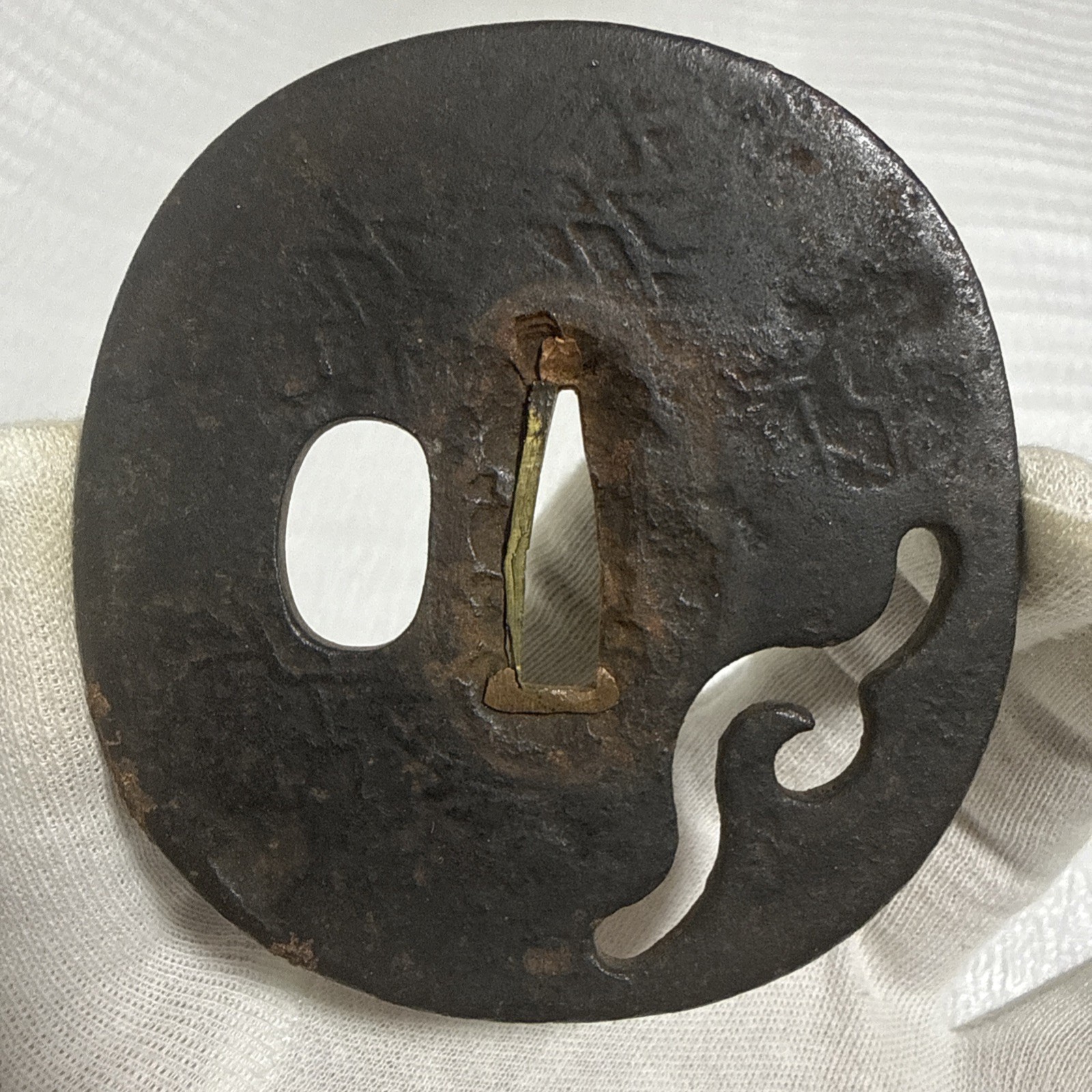 Antique Japanese Iron Tsuba – Abstract Openwork Design Antique Japanese Iron Tsuba – Abstract Openwork Design