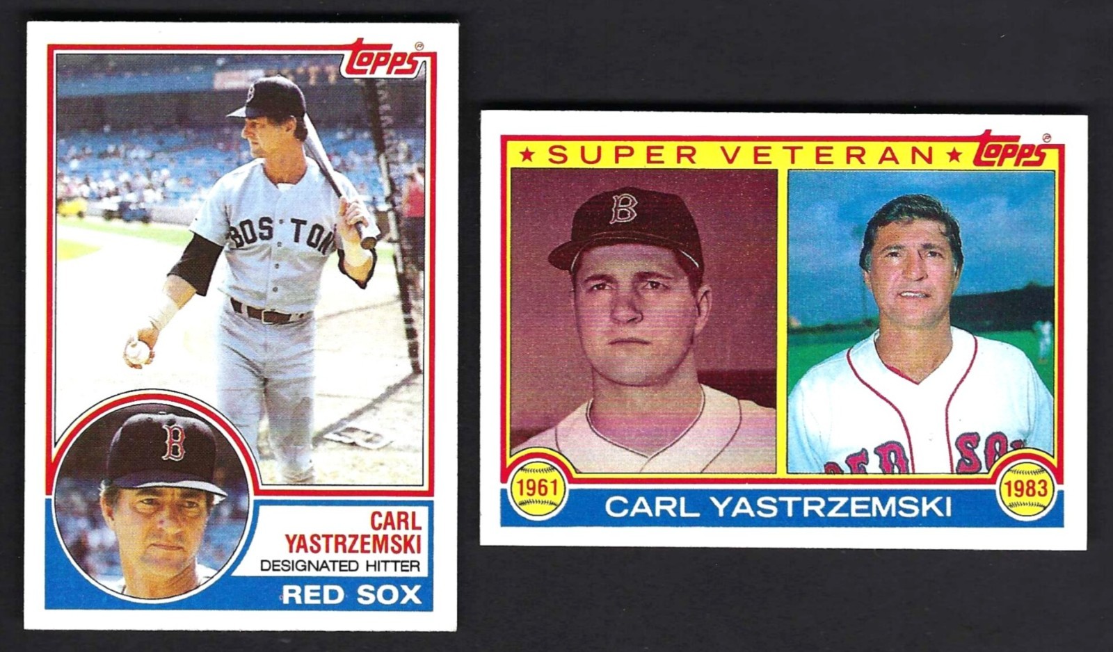 1983 Topps Carl Yastrzemski Lot #550 & 551 Super Veteran 1983 Topps Carl Yastrzemski Lot #550 & 551 Super Veteran