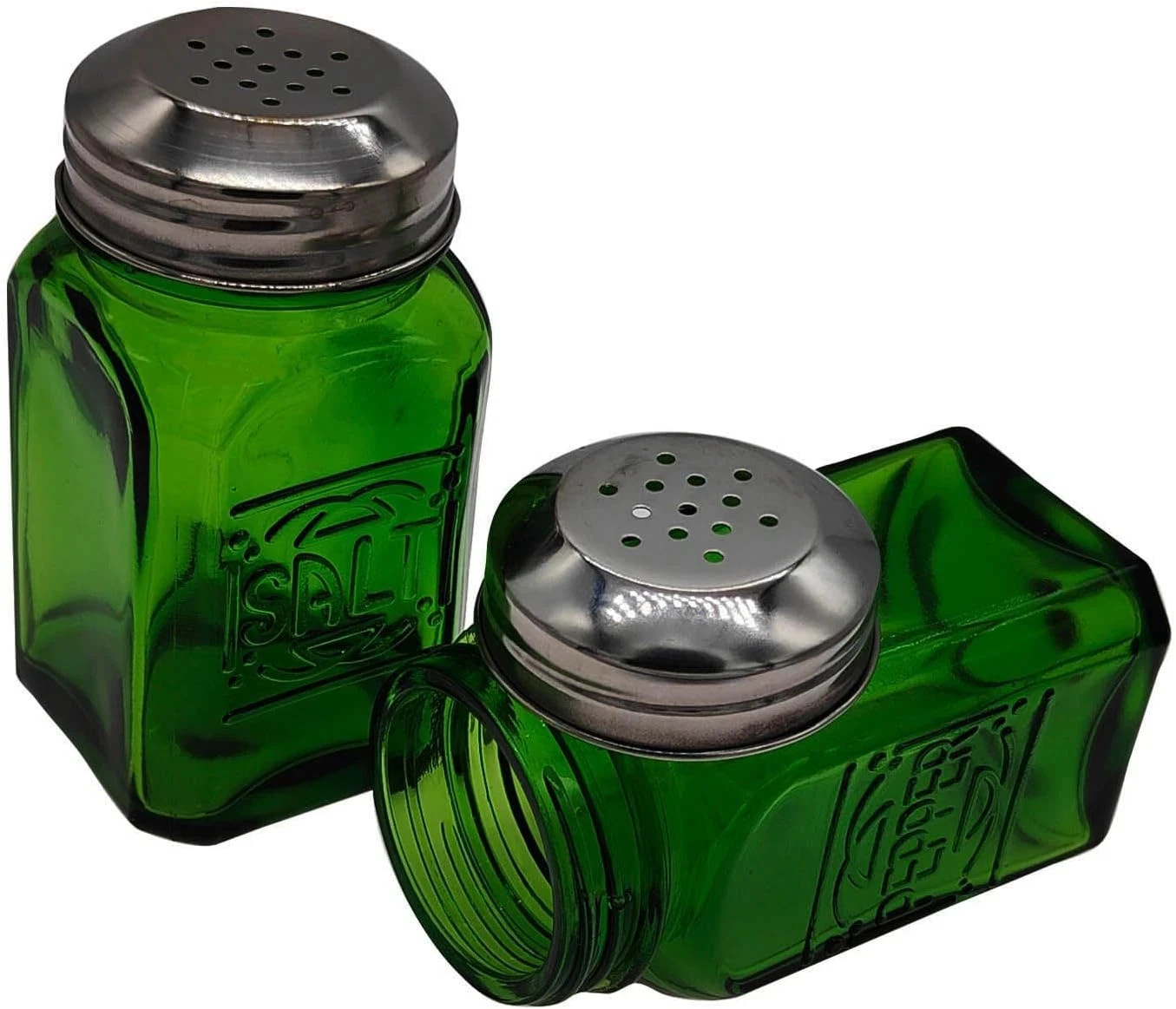 Kerixi Vintage Salt and Pepper Shakers (Green, Medium)