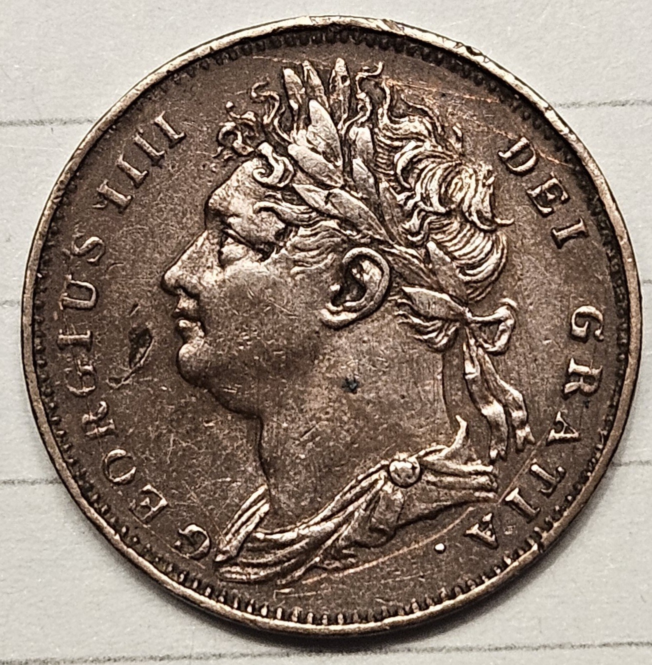 1821. GEORGE VI FARTHING, BRITISH COPPER COIN, AU Great Britain England Old 1/4p