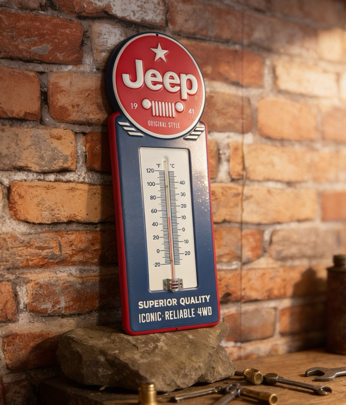 Officially Licensed Open Roads Retro Style Jeep Wall Thermometer ...Ships Free