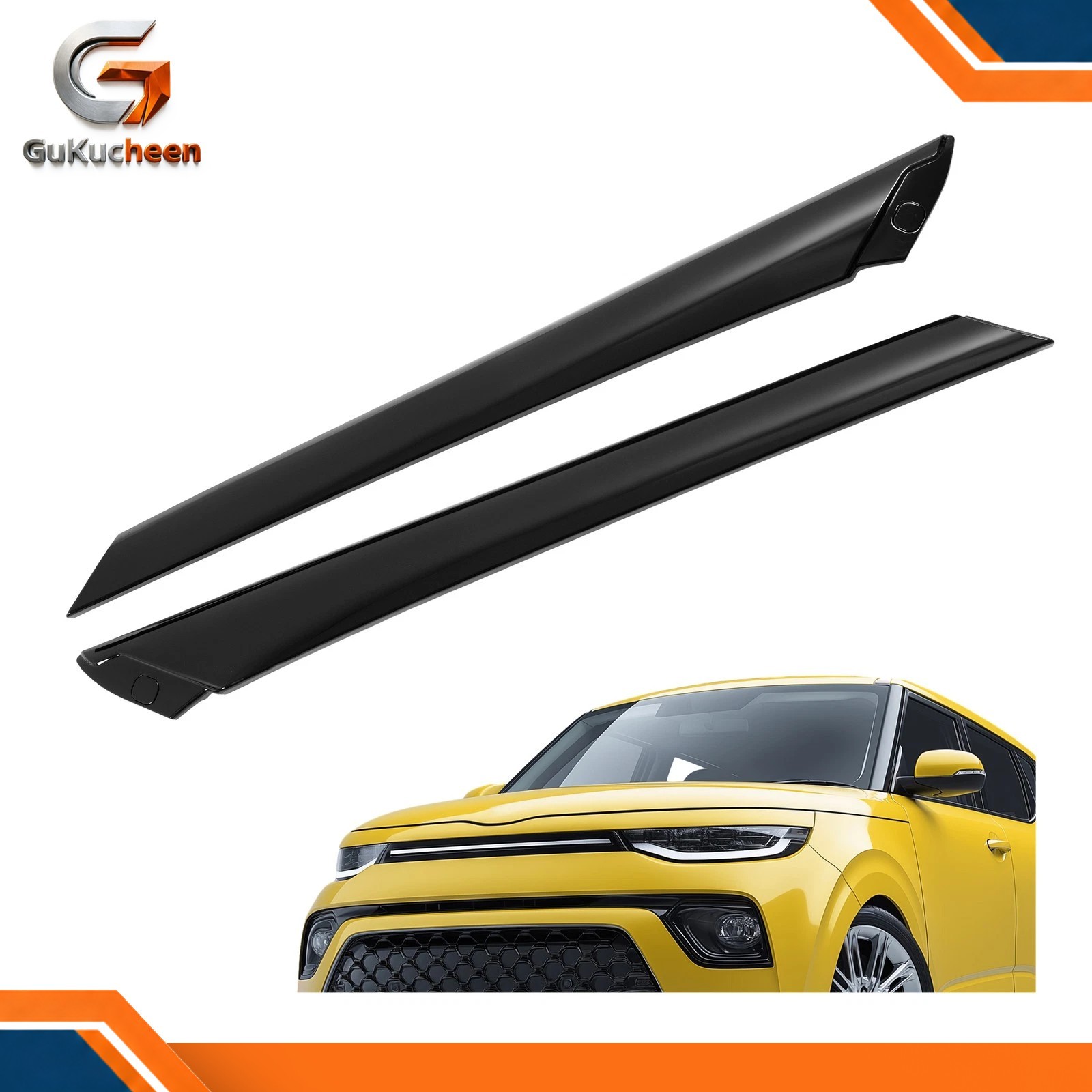 For Kia Soul 2014-2019 Windshield Pillar Trim Exterior Molding Garnish Set of 2