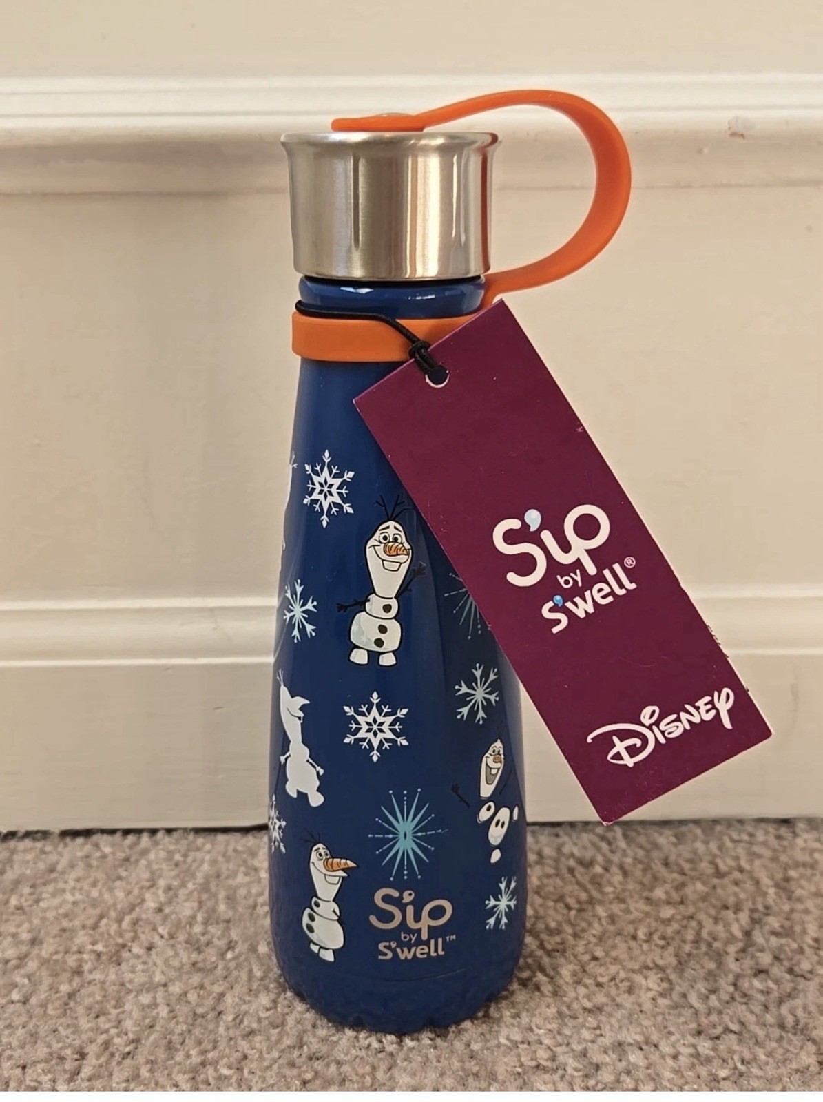 Sip By Swell Disney Frozen Olaf Snowflakes 10 oz Stainless Bottle Lid Carry Loop Sip By Swell Disney Frozen Olaf Snowflakes 10 oz Stainless Bottle Lid Carry Loop