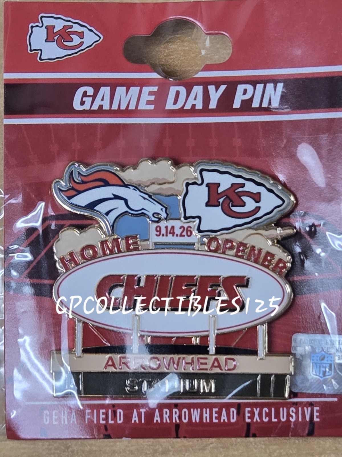 Denver Broncos VS Kansas City Chiefs 9/14/26 GAME DAY PIN Arrowhead MNF