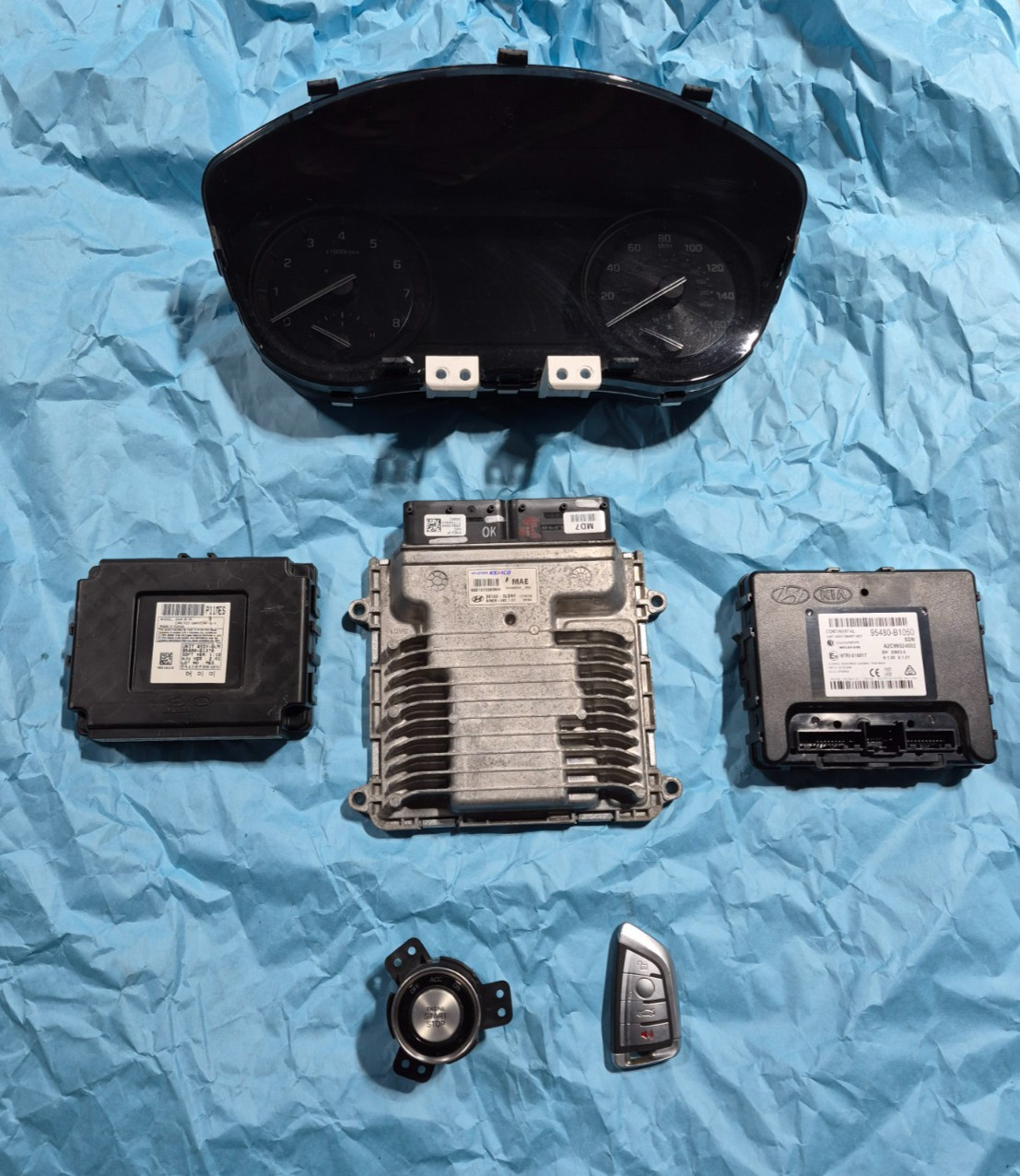2018-2020 GENESIS G80 3.8L AT RWD ECM, BCM, KEY, IGNITION COMBO - 39102-3LDN0