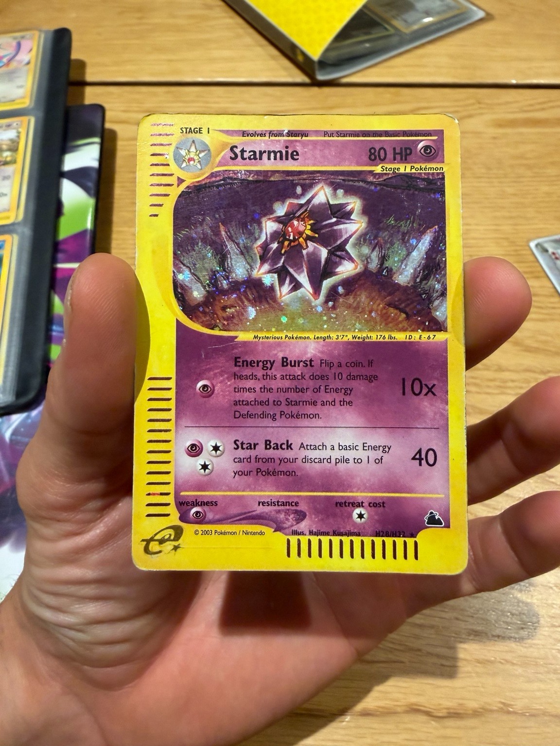 Pokémon Starmie Holo H28/H32 EX Ruby & Sapphire 2003 Vintage English Card