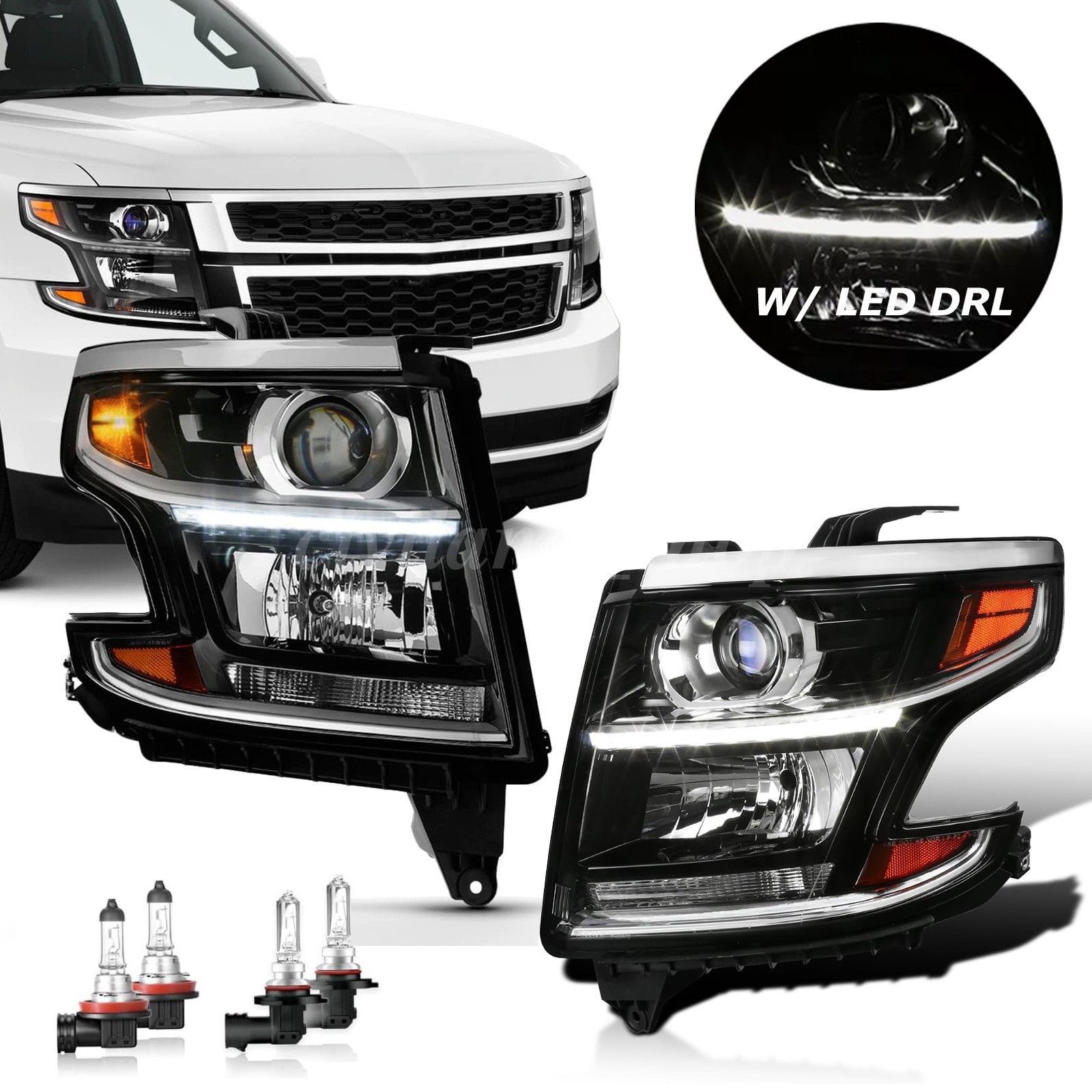 Headlight Pair For 2015-2020 Chevrolet Tahoe Suburban Left & Right Pair LH RH