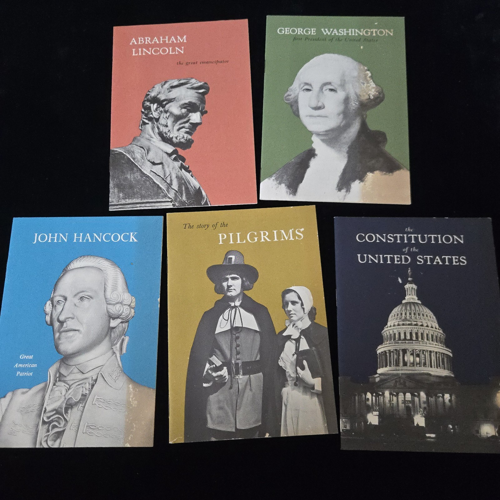 Lot 5 VTG 1956 John Hancock Life Insurance AD Booklet Lincoln Washington Pilgrim