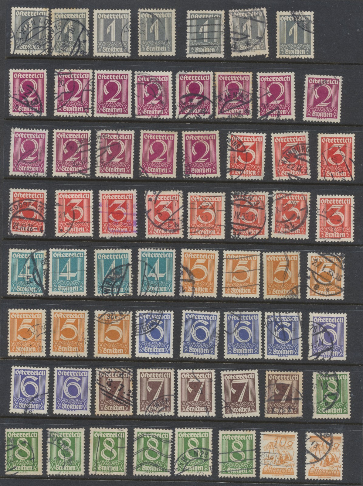 Austria  Stamps 1925 New Values Set SG568/588 Used CV £105.05
