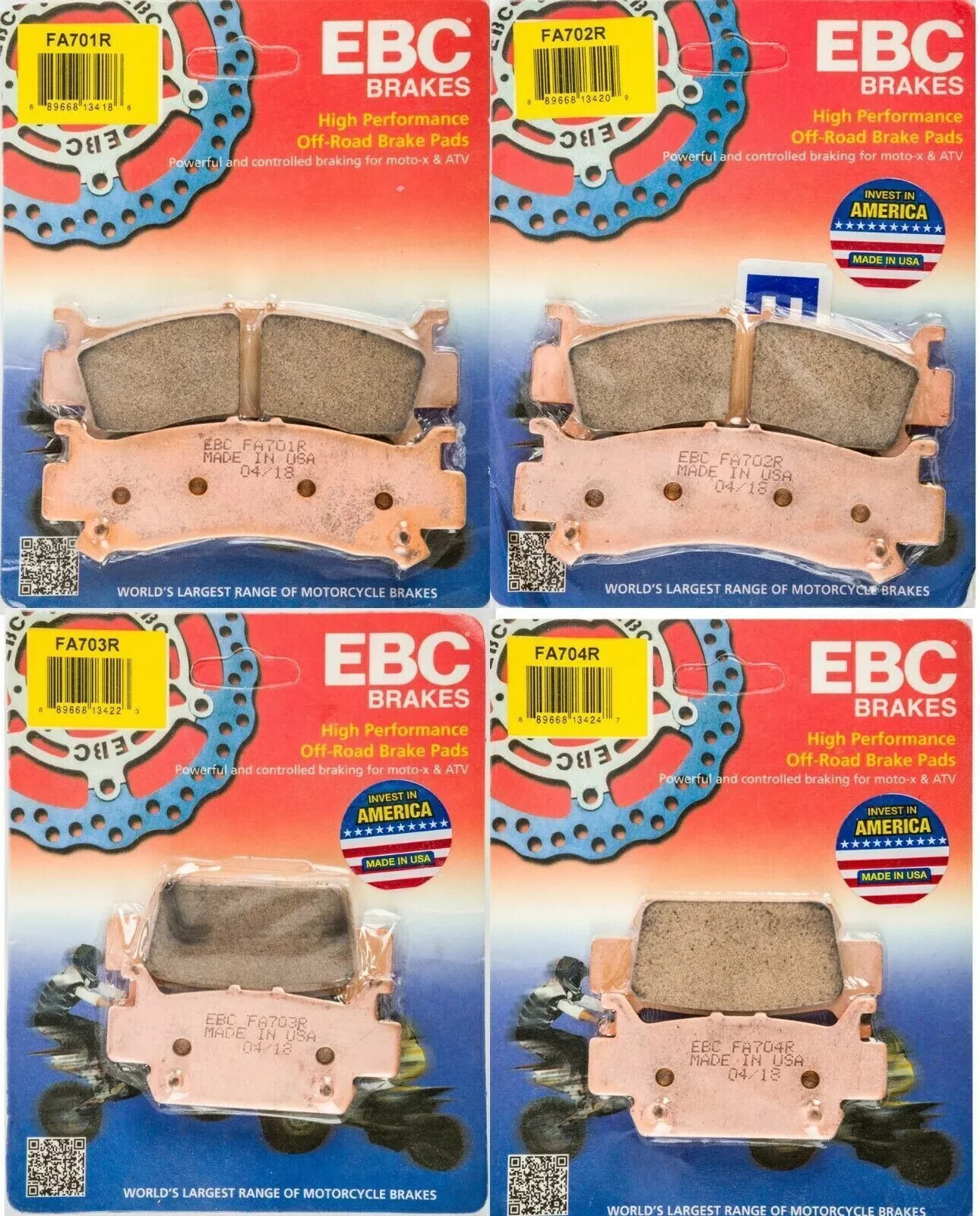 EBC R Series Long Life front & rear brake pad kit for Honda Pioneer 1000 & Talon