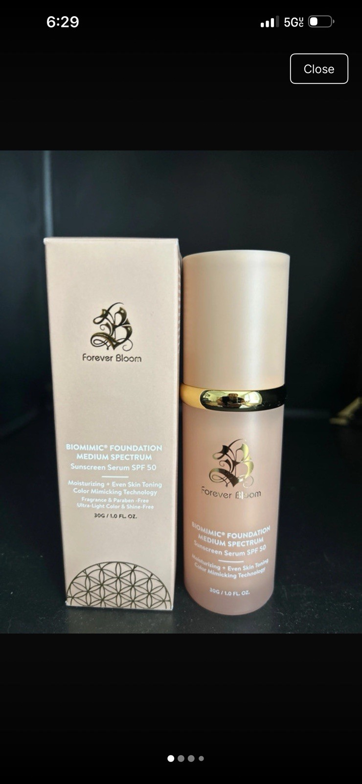 Forever Bloom Biomimic Foundation Medium Spectrum SPF 50 Moisturizing 1.0 fl oz
