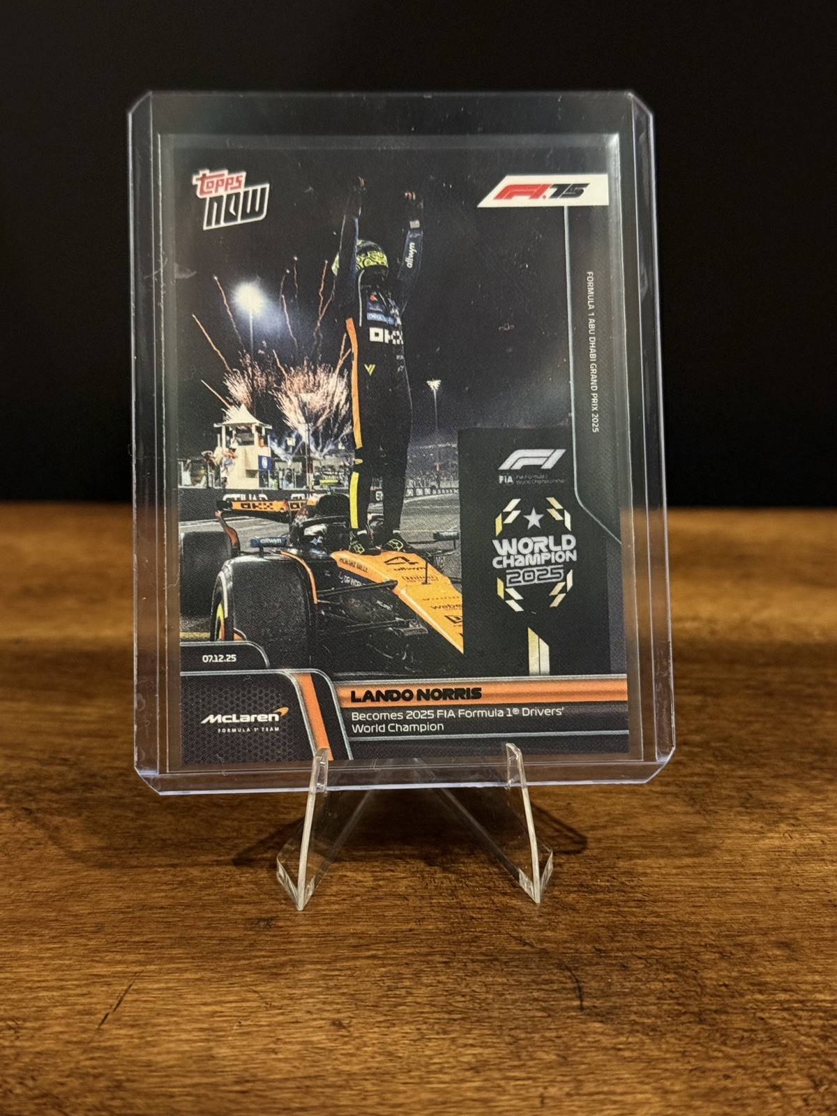 2025 Topps NOW Formula 1 Lando Norris World Champion 86 F1