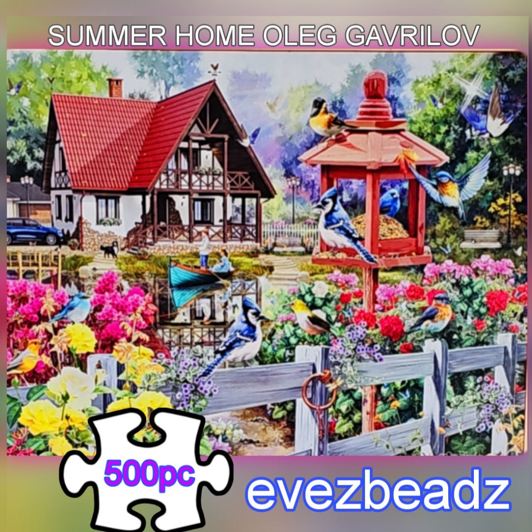 EvezBeadz SunsOut Summer Home Jigsaw Puzzle 500 pcs Oleg Gavrilov Art USA 61928