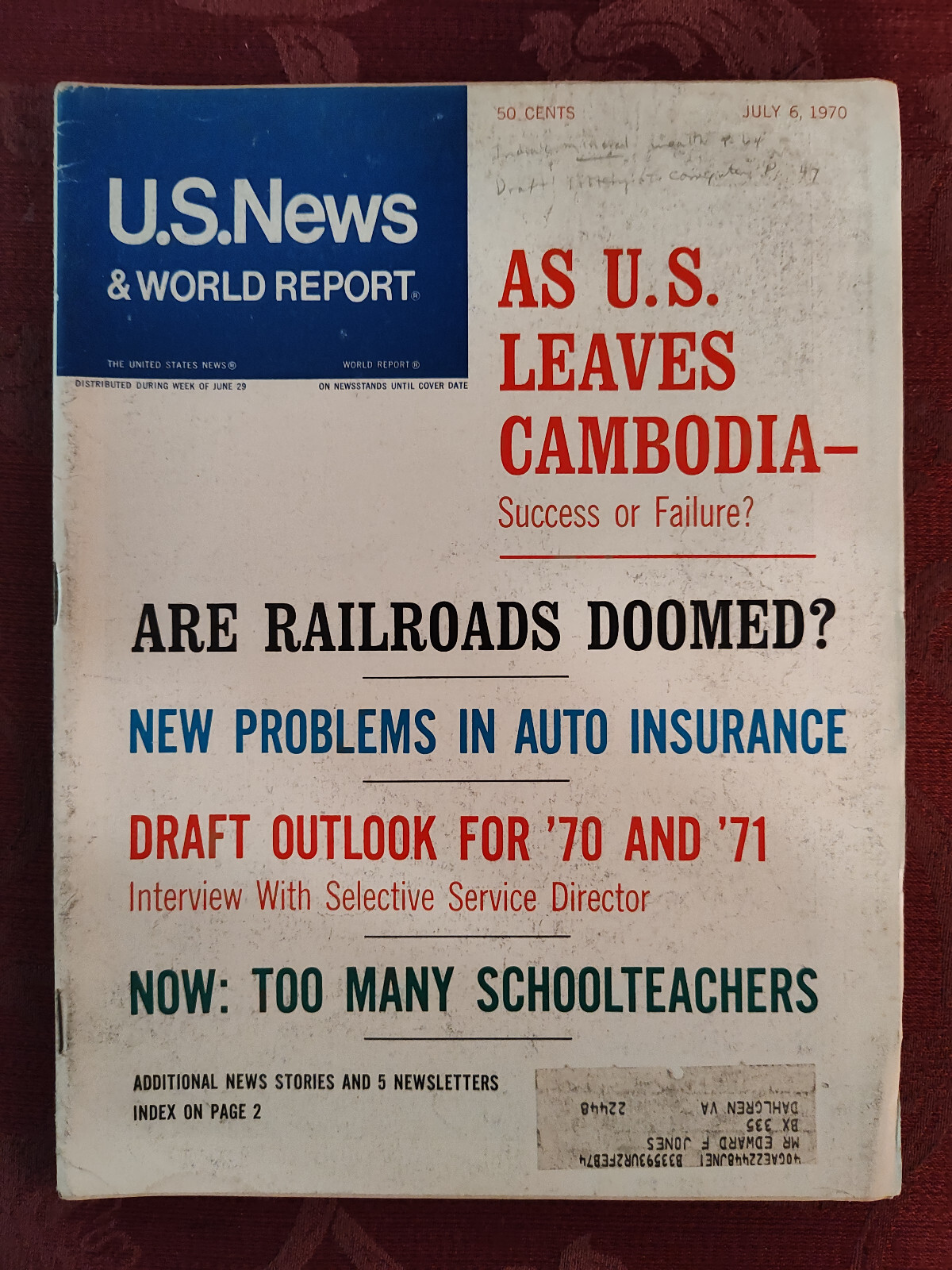 U S NEWS World Report Magazine July 6 1970 U. S. Leaves Cambodia Railroads